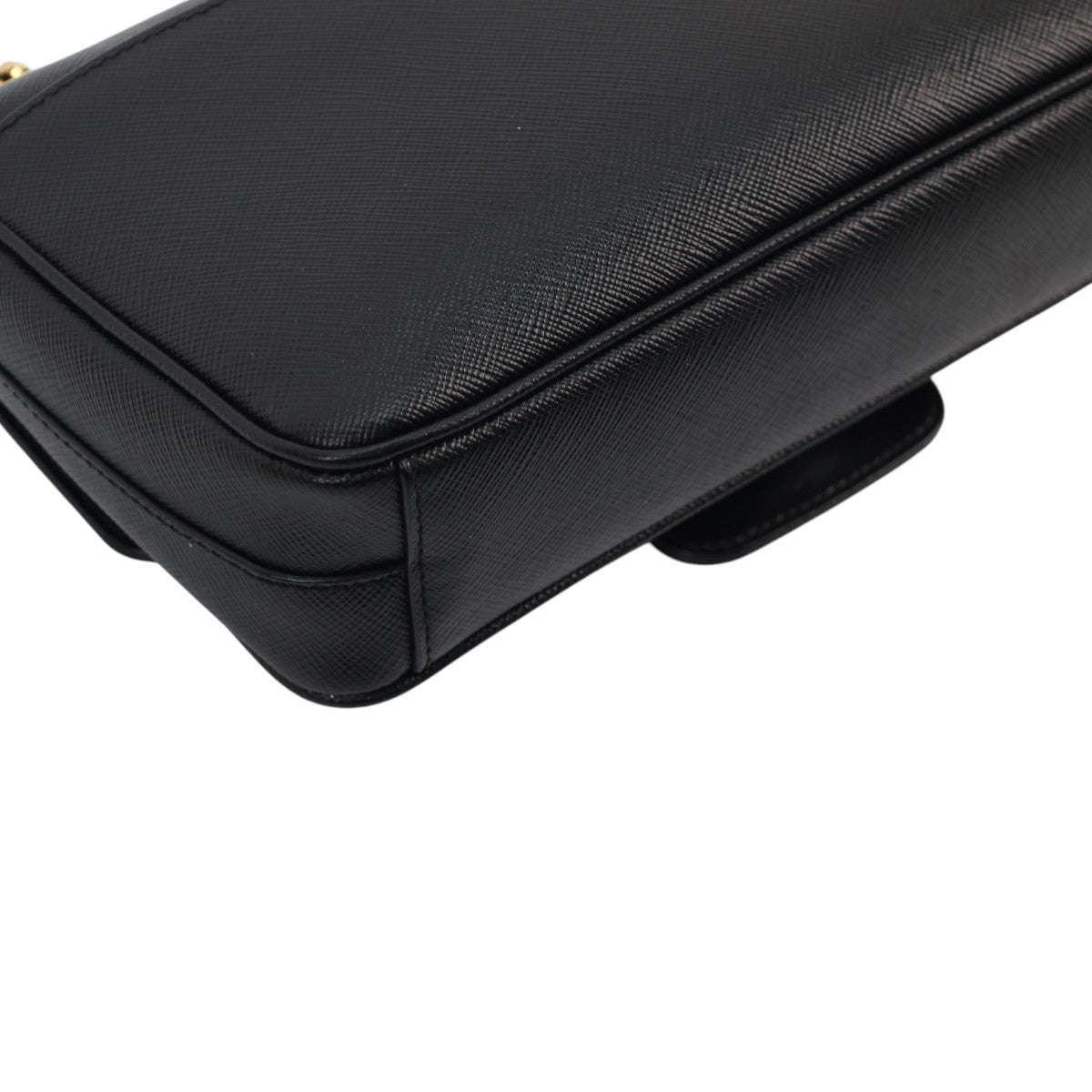 Prada Saffiano Pattina Flap Bag Black 3008