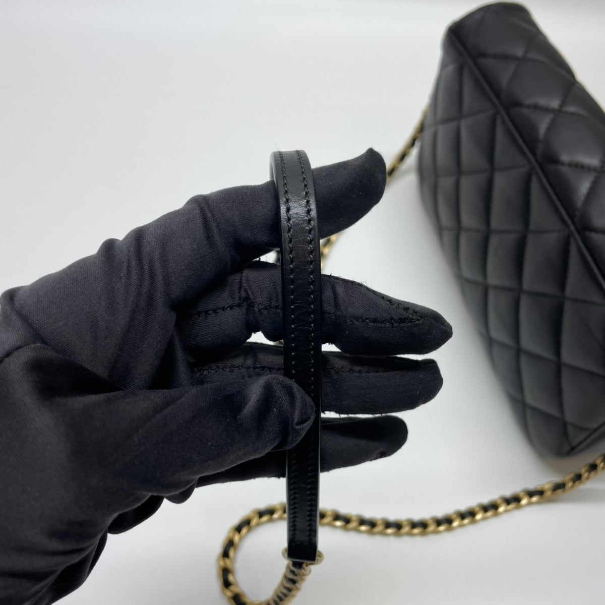 Chanel Nailed CC Full Flap Quilted Black Calfskin 3007