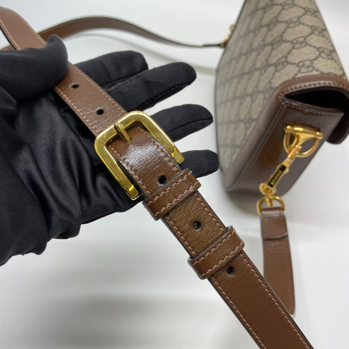 Gucci 1955 Horsebit Small Shoulder Bag GG Supreme 3002