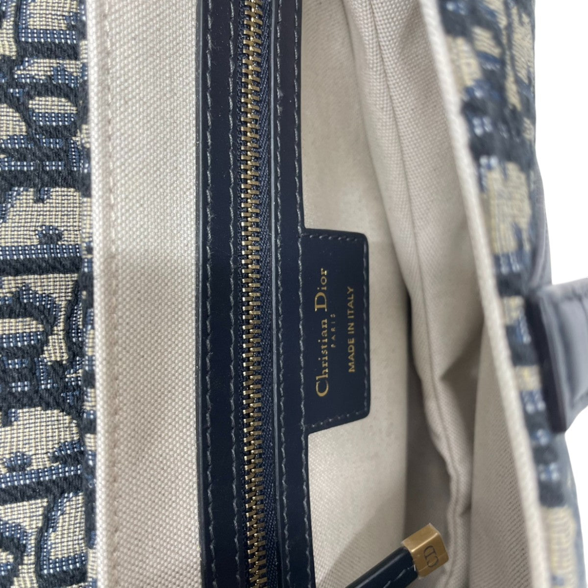 Dior Saddle Medium Shoulder Bag w/ Strap Blue Oblique 3004