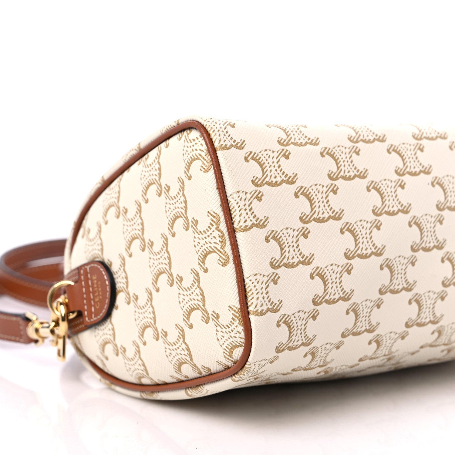 Celine Small Boston Bag White Triomphe