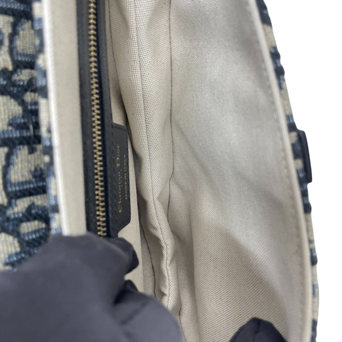 Dior Saddle Medium Shoulder Bag w/ Strap Blue Oblique 3004