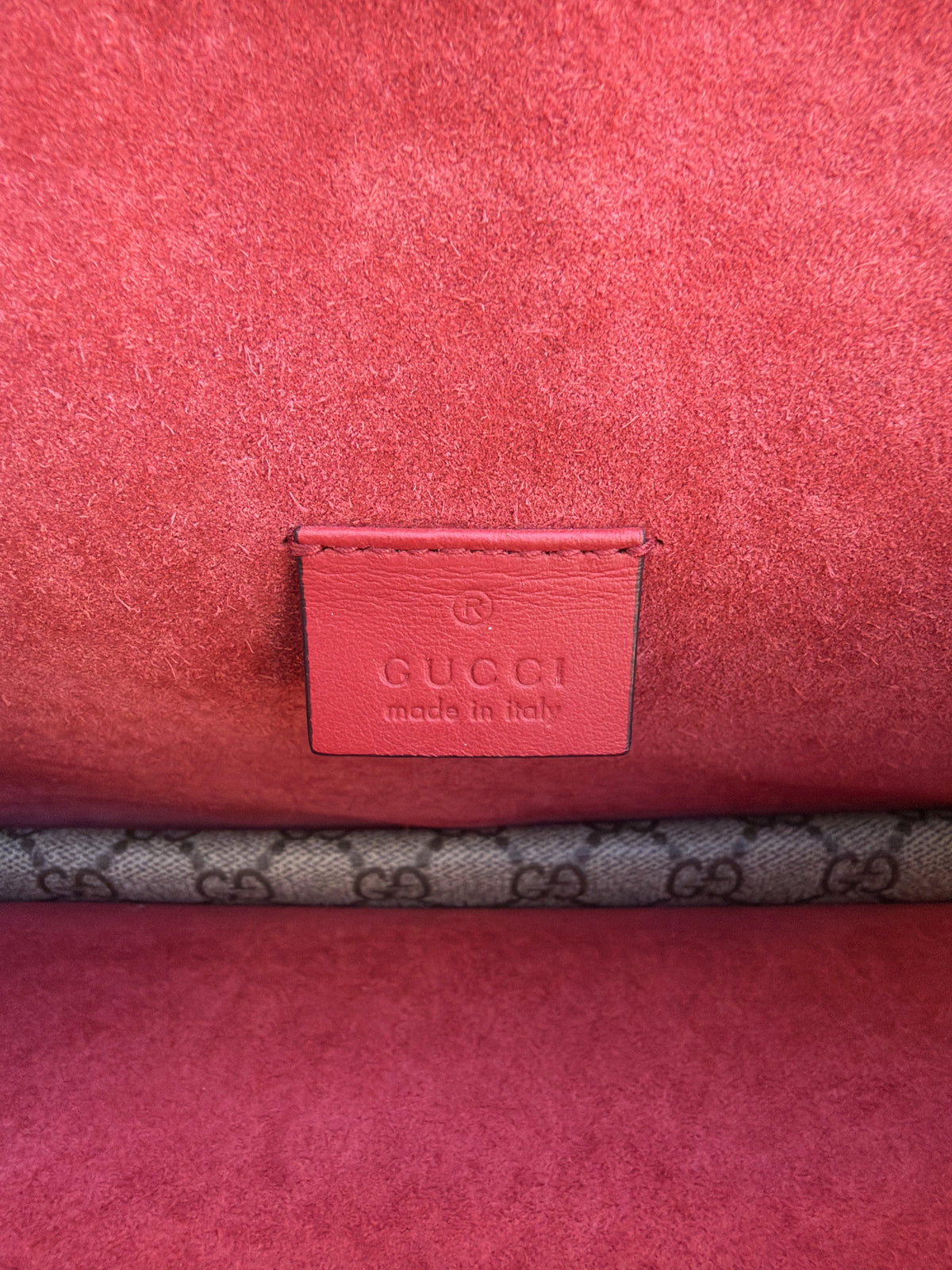 Gucci Dionysus Medium Chain Shoulder Bag GG Supreme Red 3504