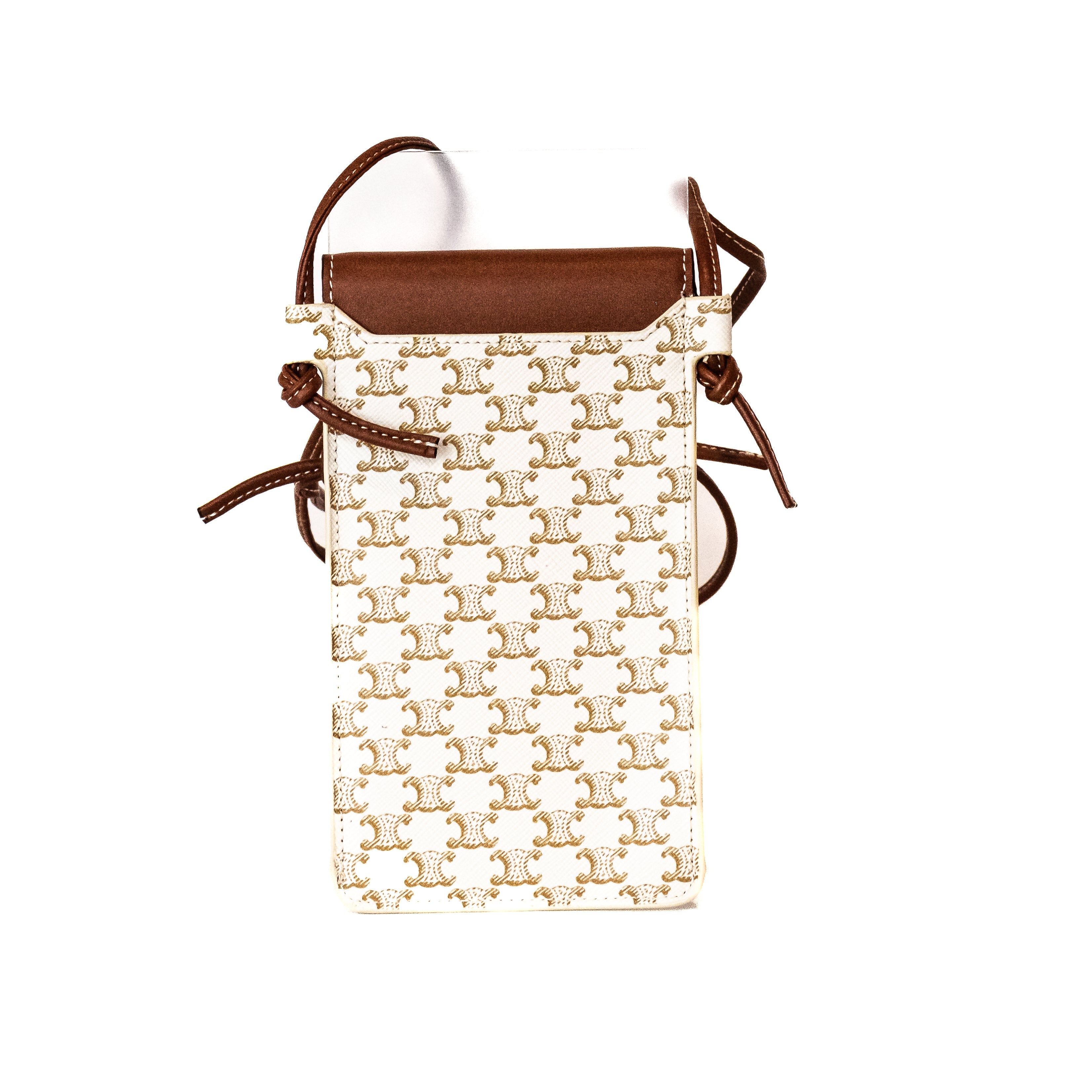 Celine Phone Pouch White Triomphe