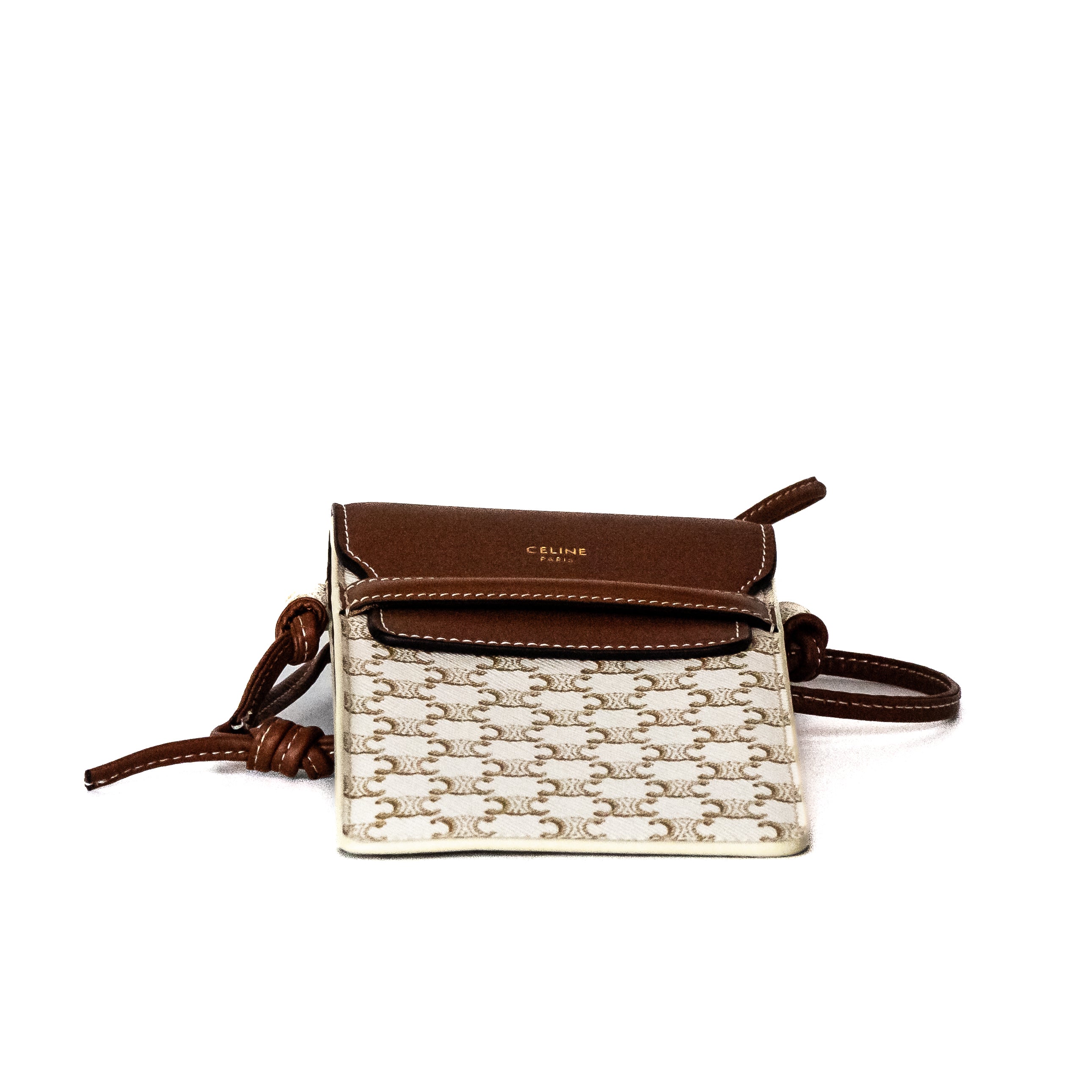 Celine Phone Pouch White Triomphe