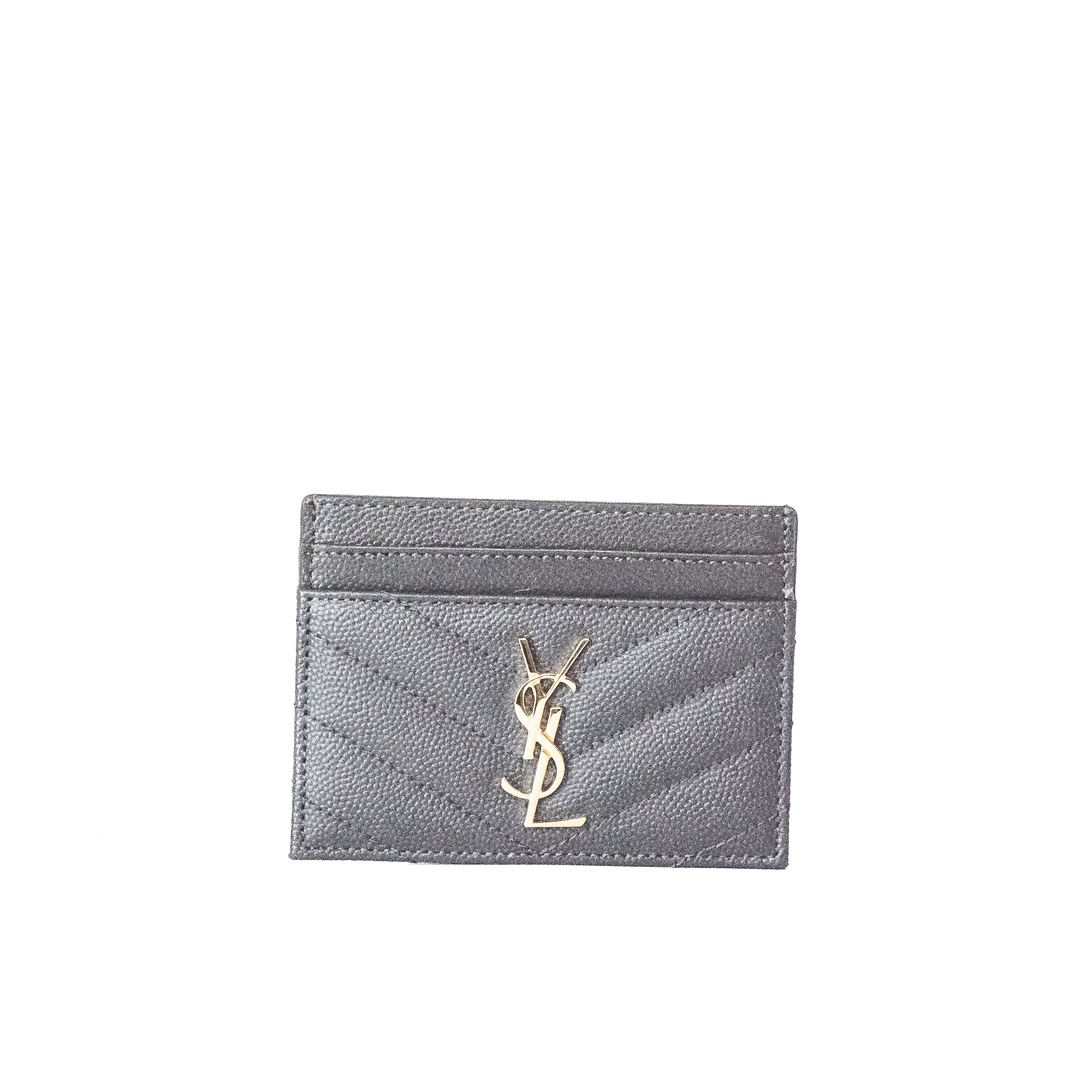 YSL Cassandre Cardholder Fog Grey