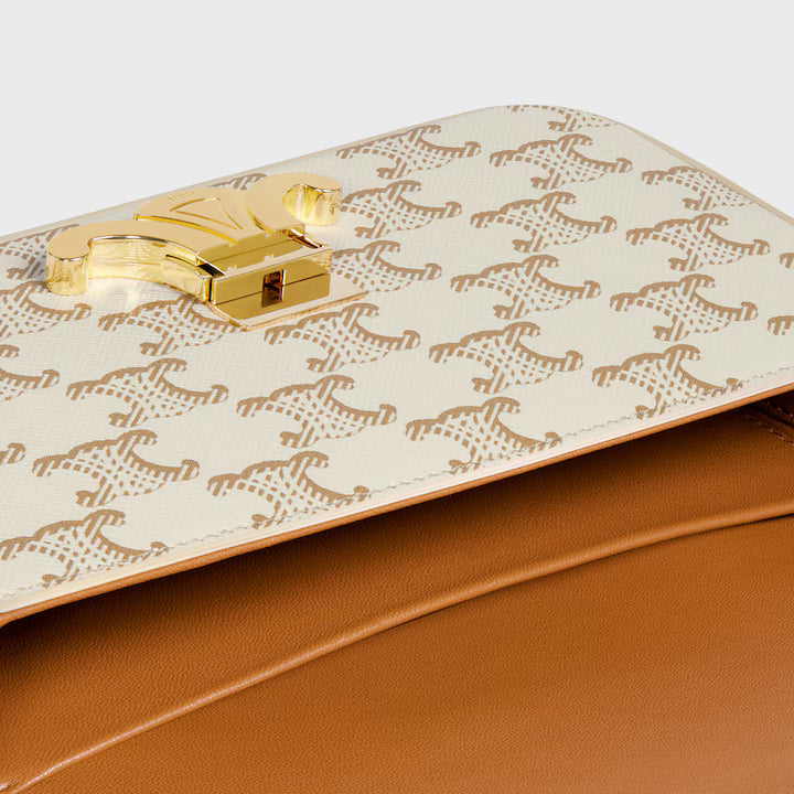 Celine Claude Shoulder Bag White Triomphe