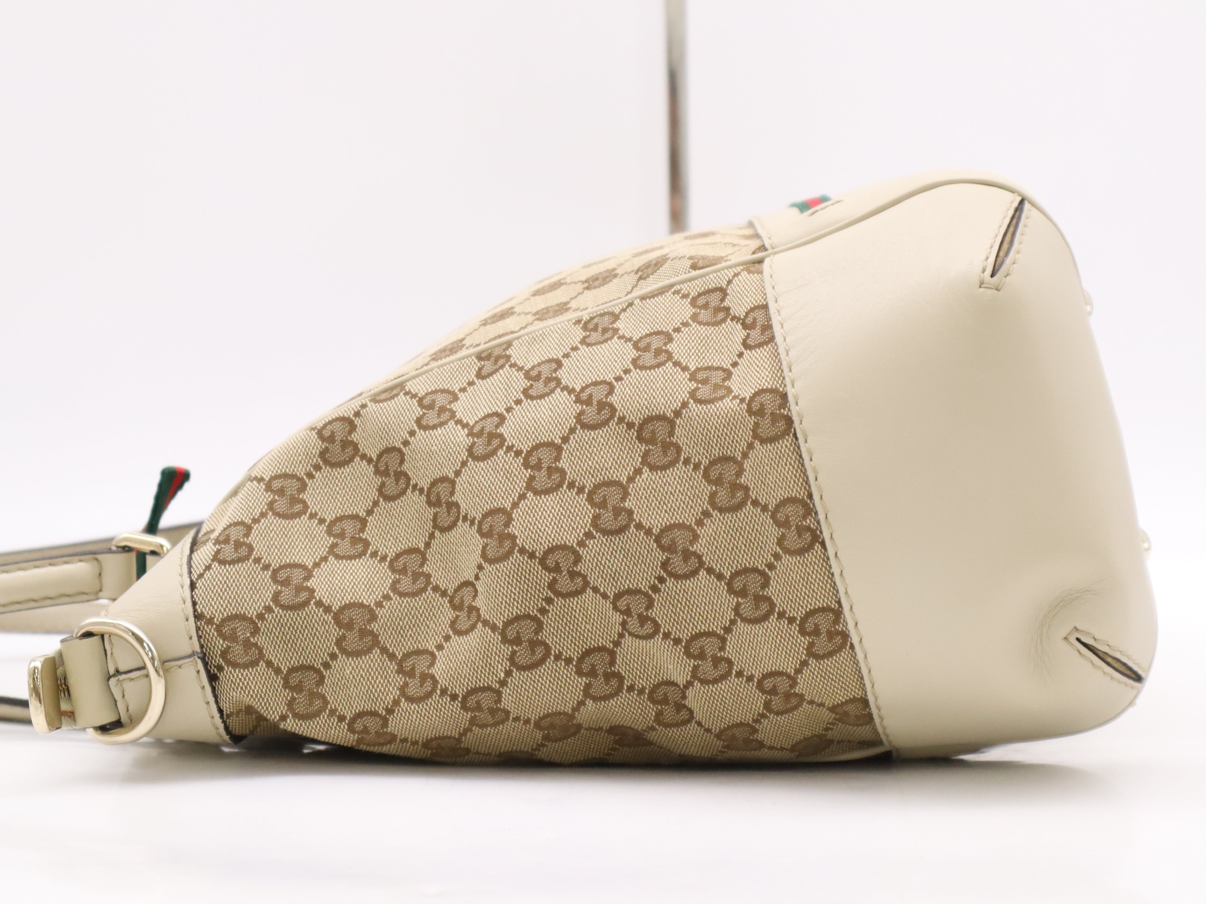 Gucci Large Sherry Line 2-Way Bag Cream GG 3131