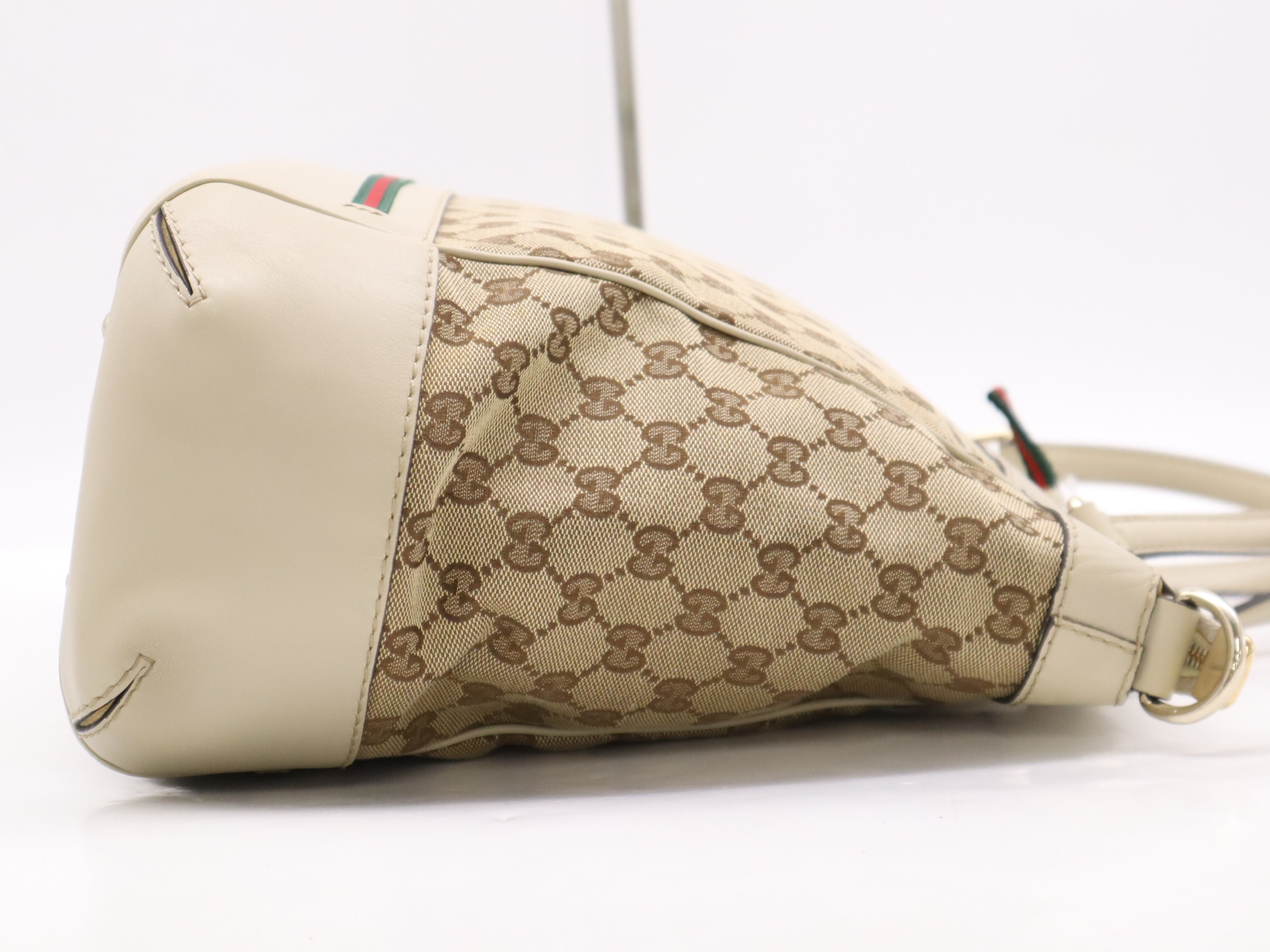 Gucci Large Sherry Line 2-Way Bag Cream GG 3131
