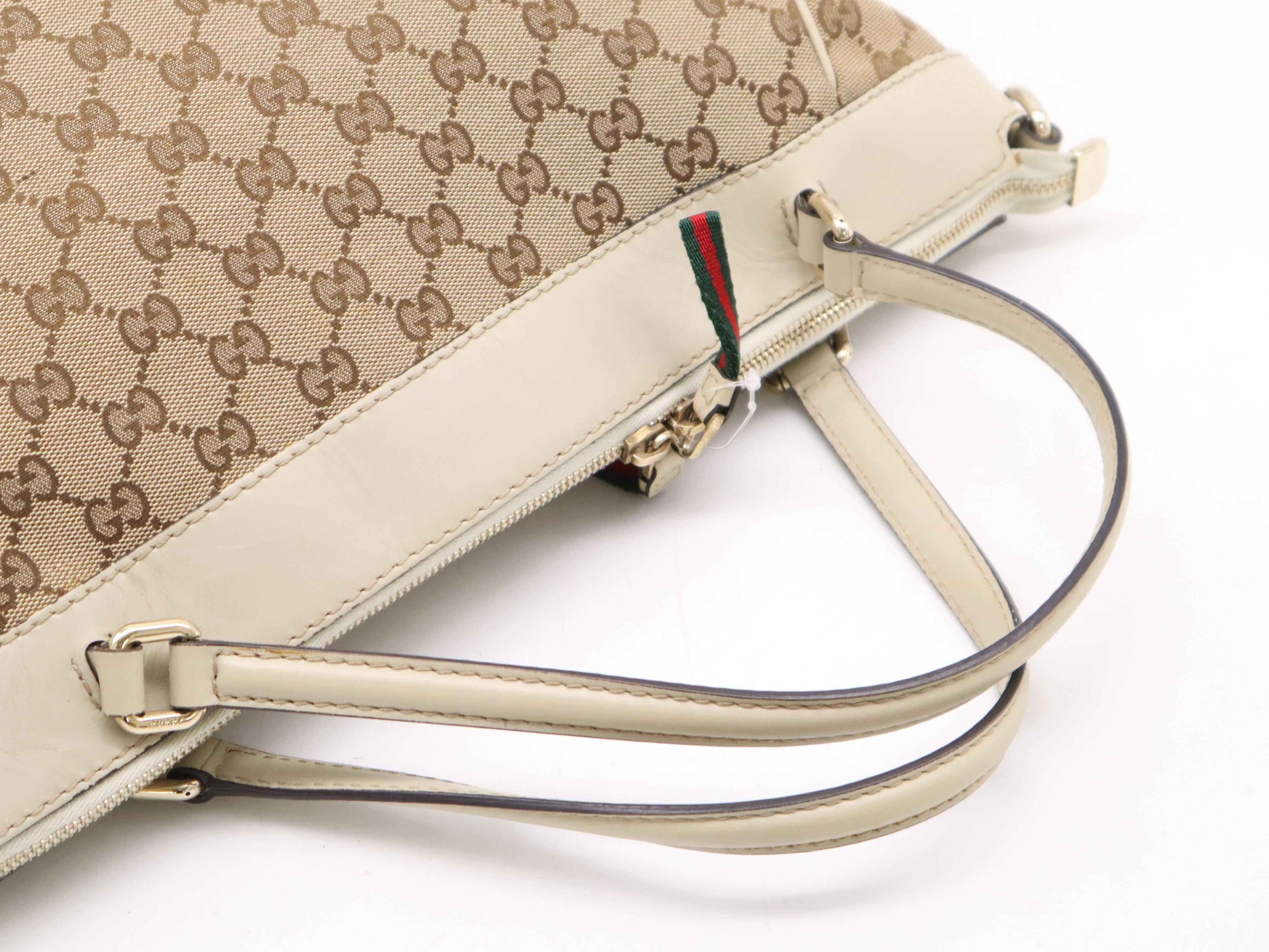 Gucci Large Sherry Line 2-Way Bag Cream GG 3131
