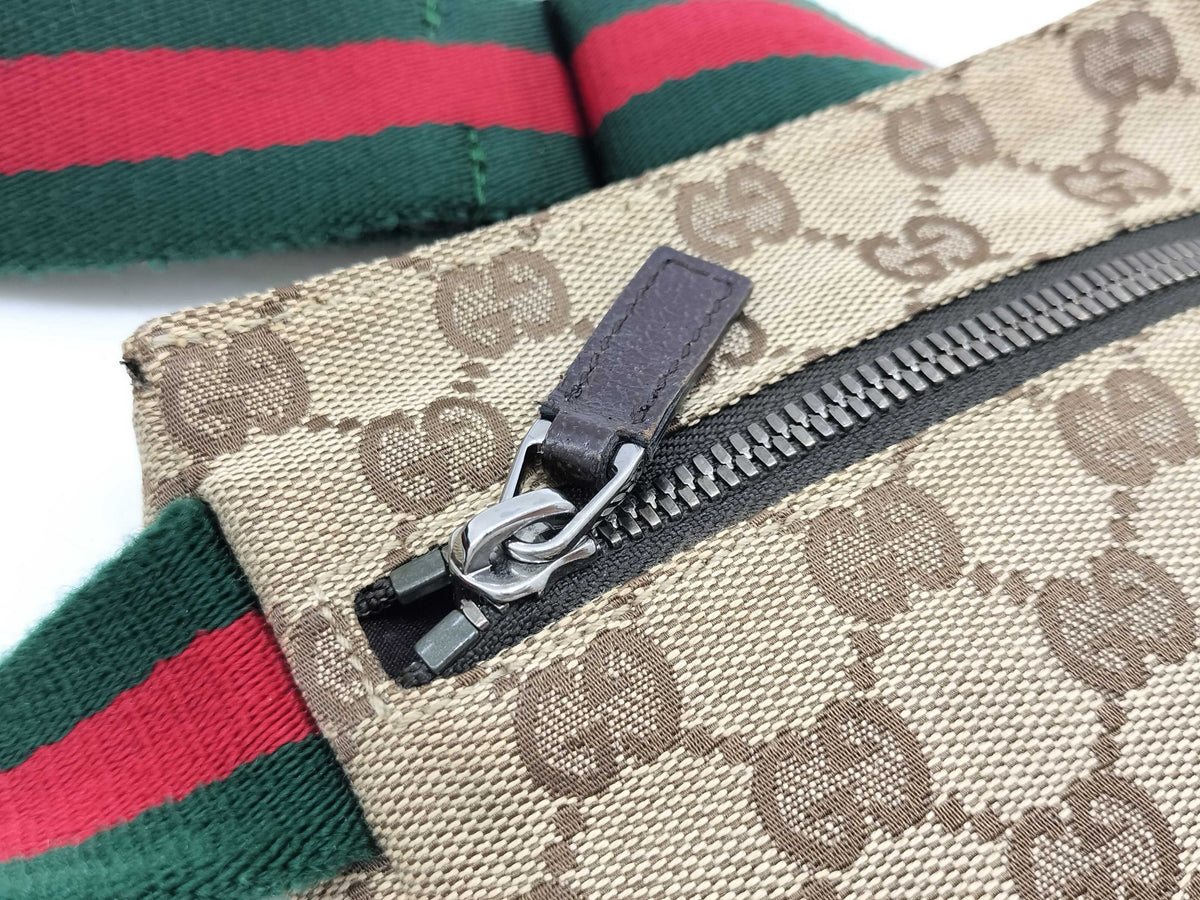 Gucci Waist Belt Bag GG Canvas Sherry Line 3188