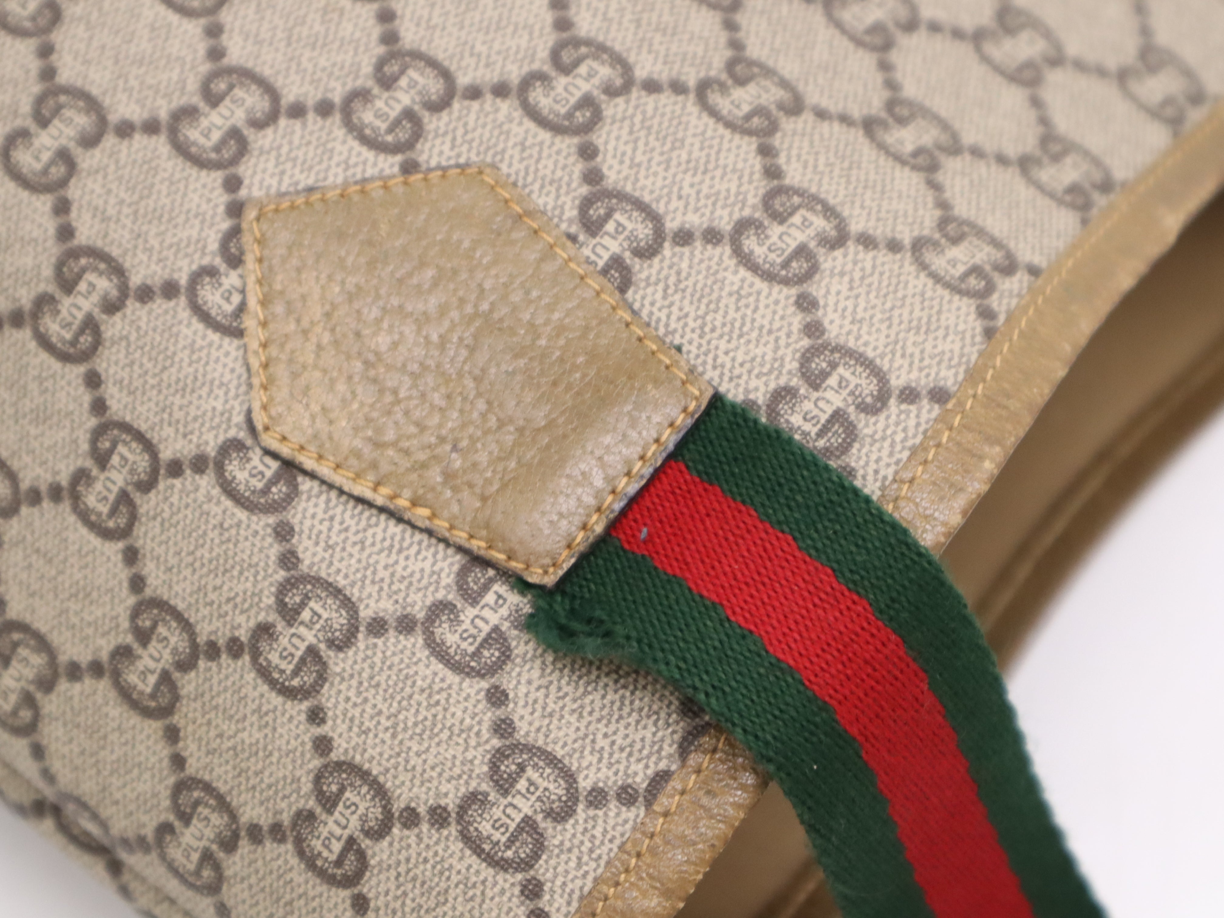 Gucci Vintage Shopper Tote GG Plus Supreme Sherry Line 3194