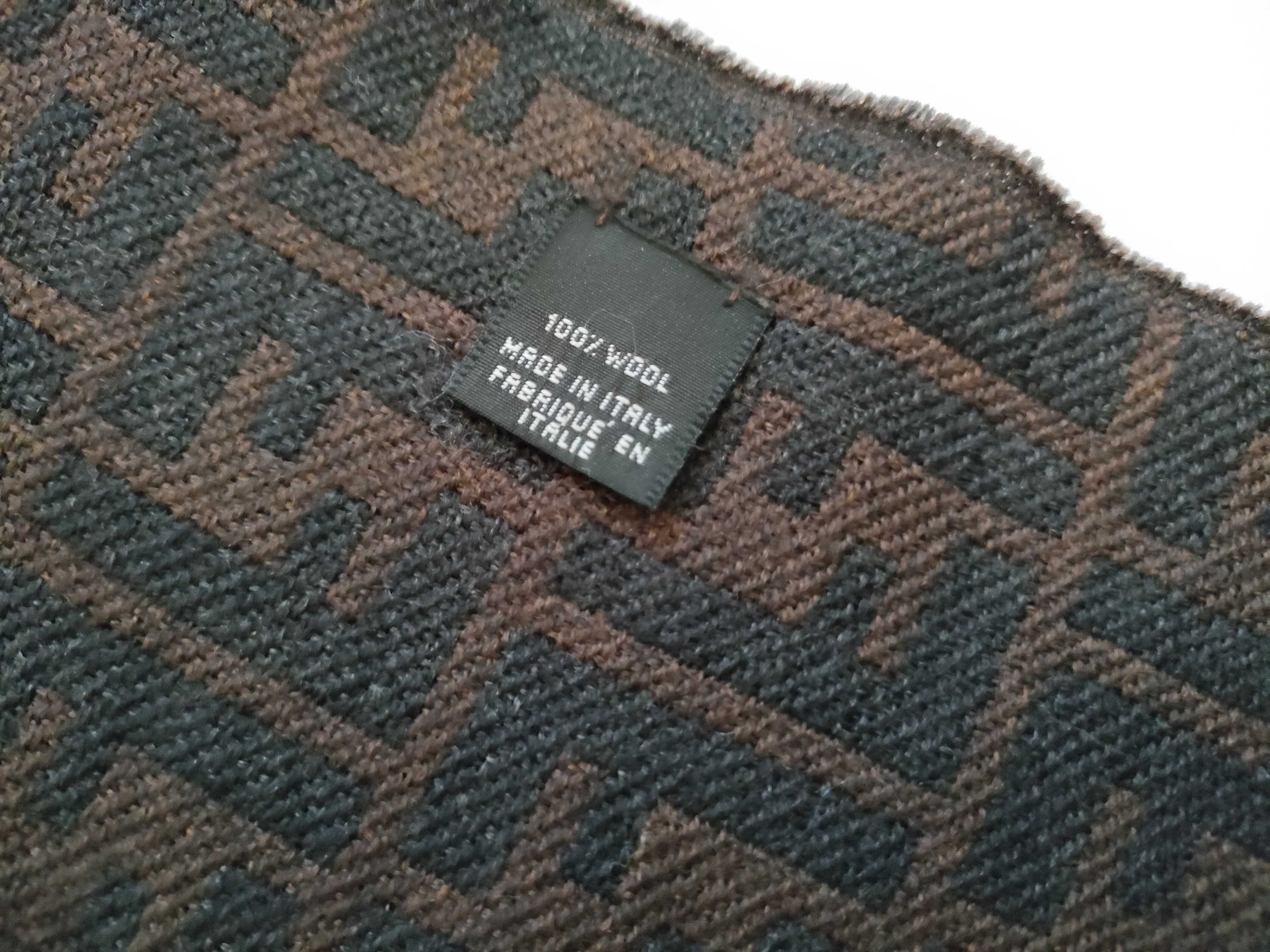 Fendi Zucca Wool Scarf Brown 3238