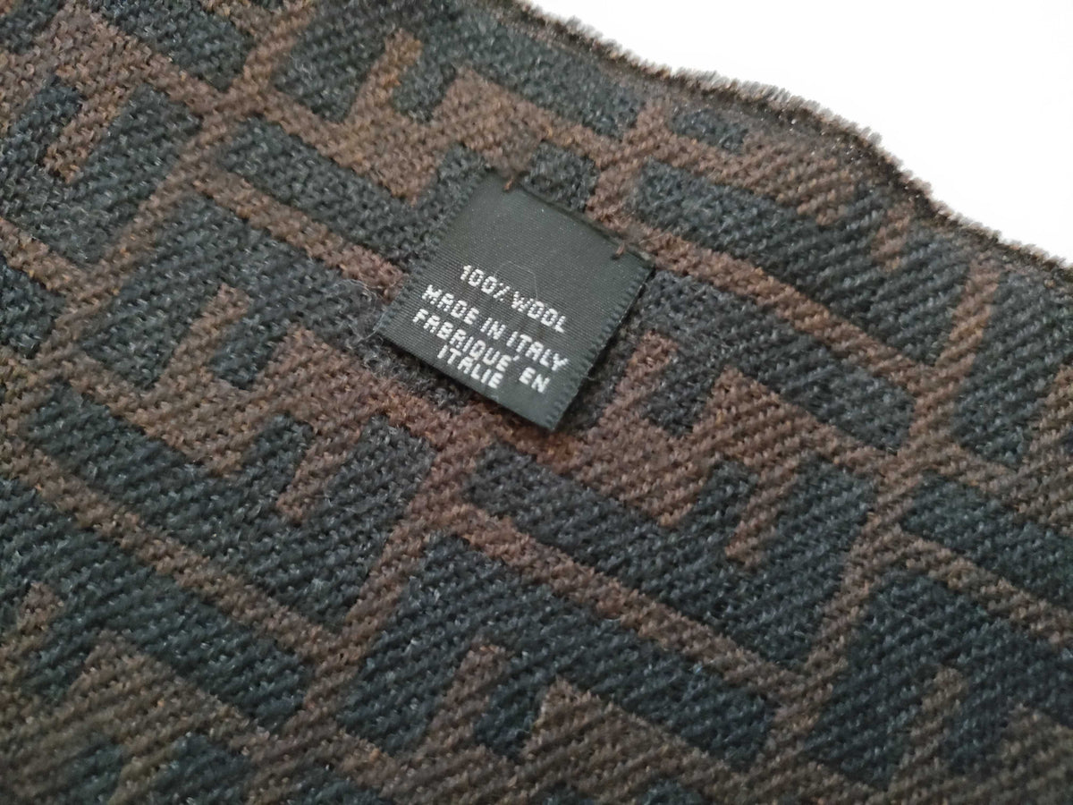 Fendi Zucca Wool Scarf Brown 3238