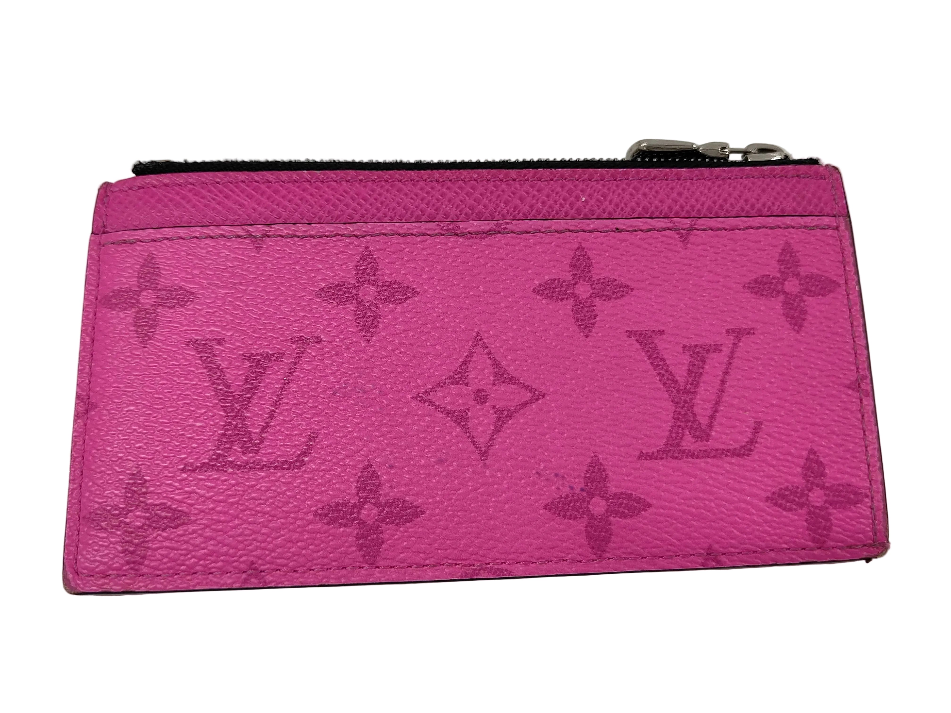 Louis Vuitton Louis Vuitton Coin Card Holder Pink Taigarama 3284