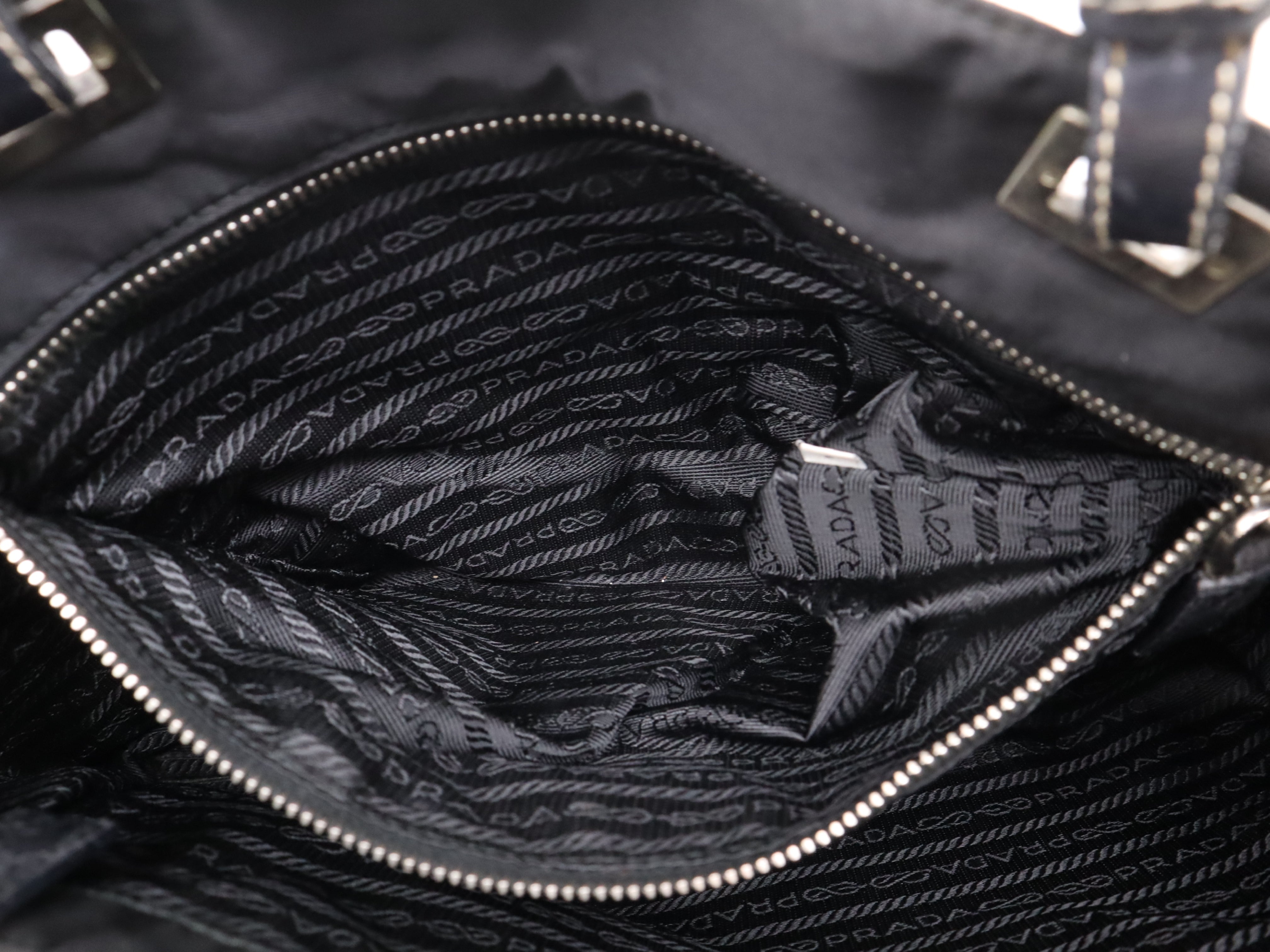 Prada Nylon Logo Tote Bag Black 3308