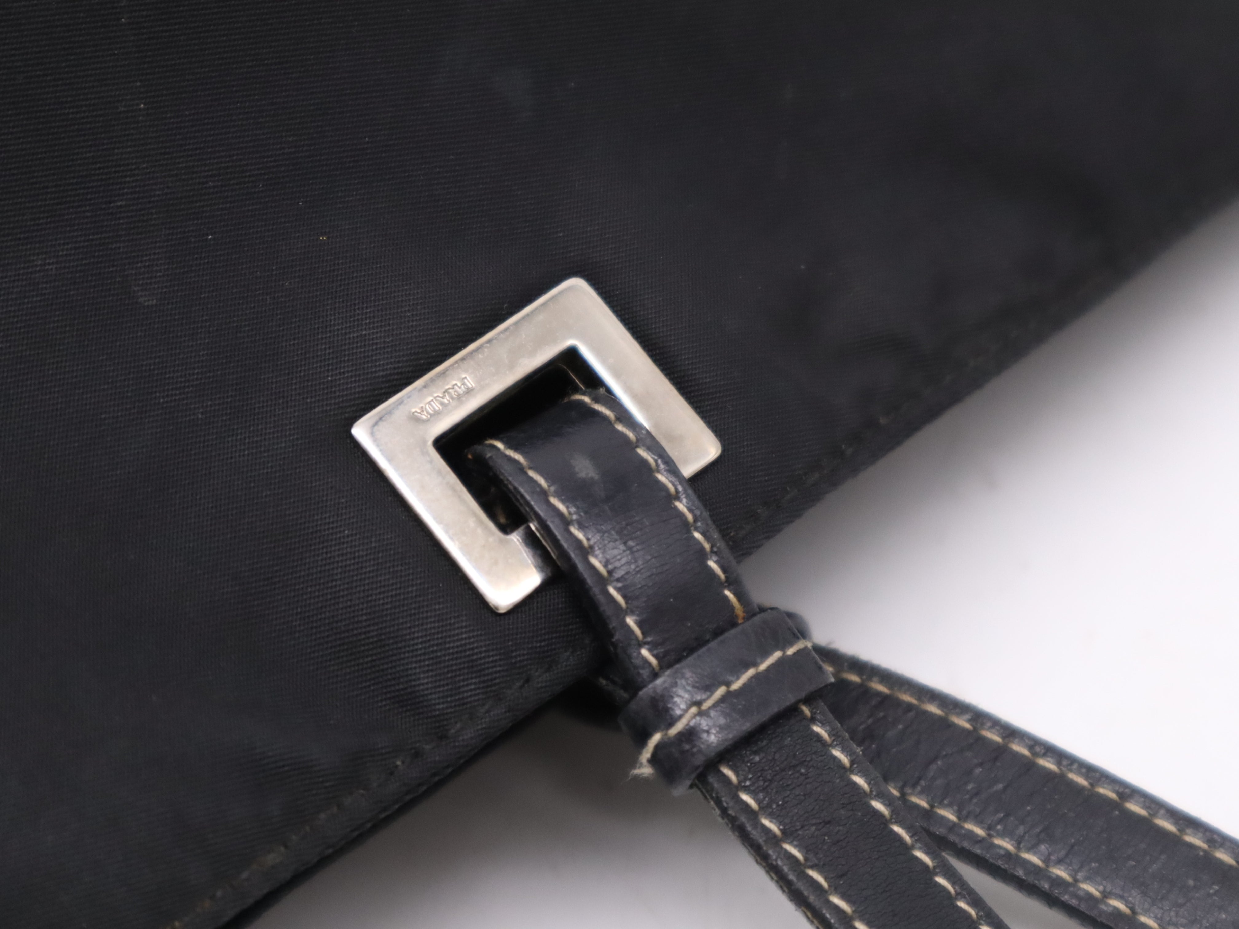 Prada Nylon Logo Tote Bag Black 3308
