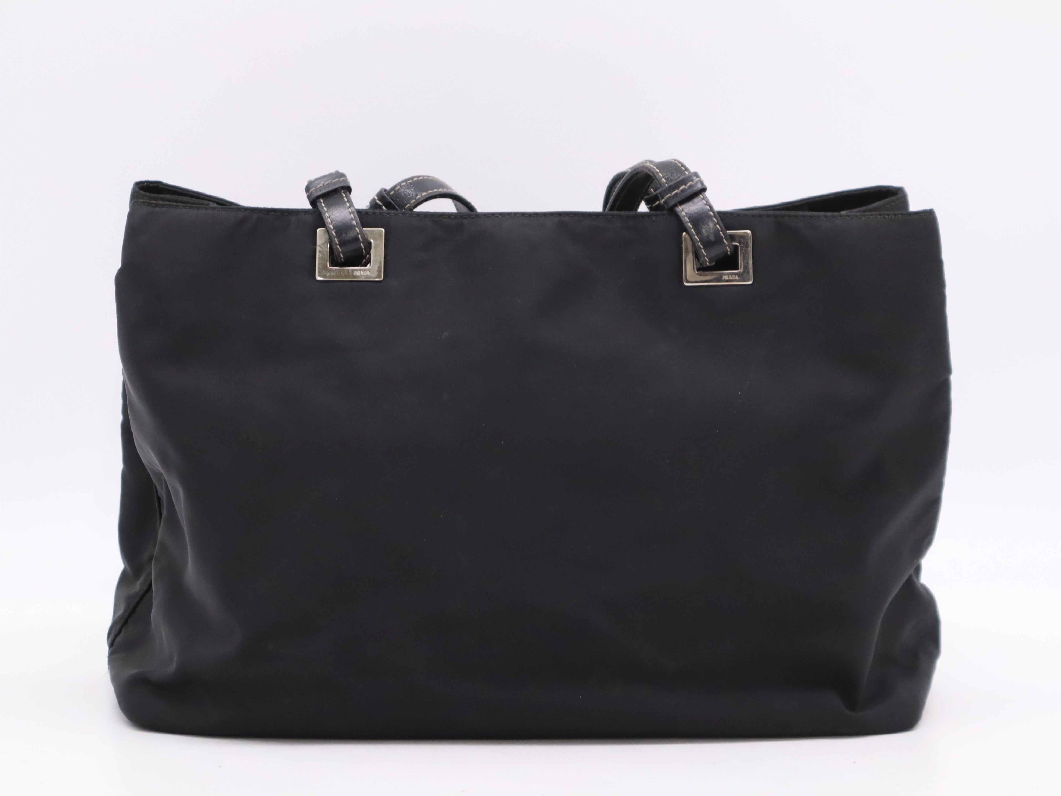 Prada Nylon Logo Tote Bag Black 3308