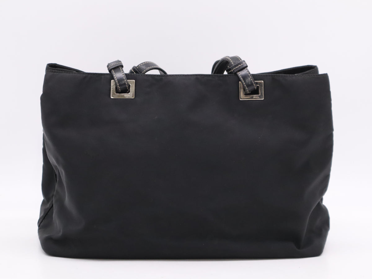 Prada Nylon Logo Tote Bag Black 3308