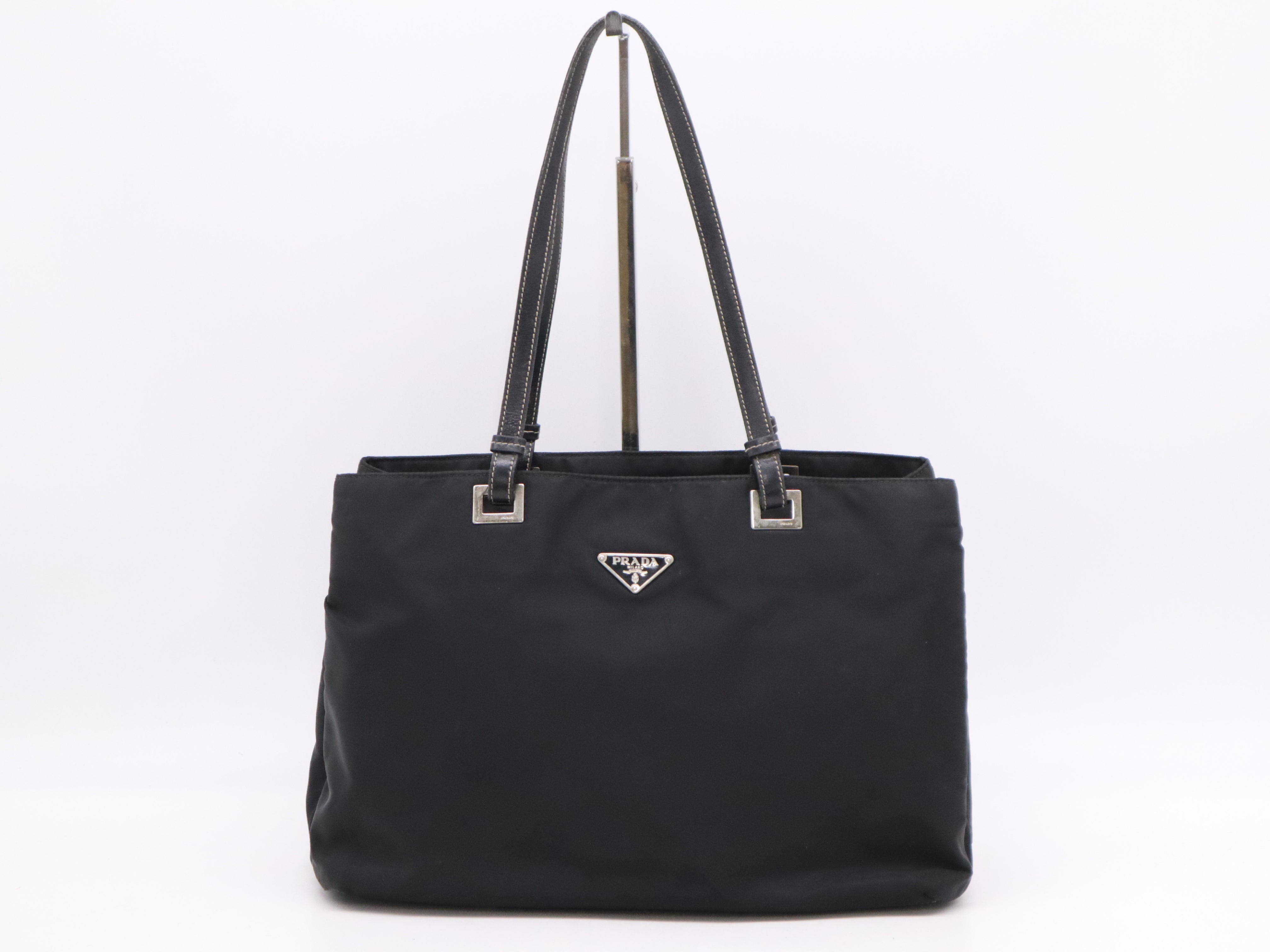 Prada Nylon Logo Tote Bag Black 3308