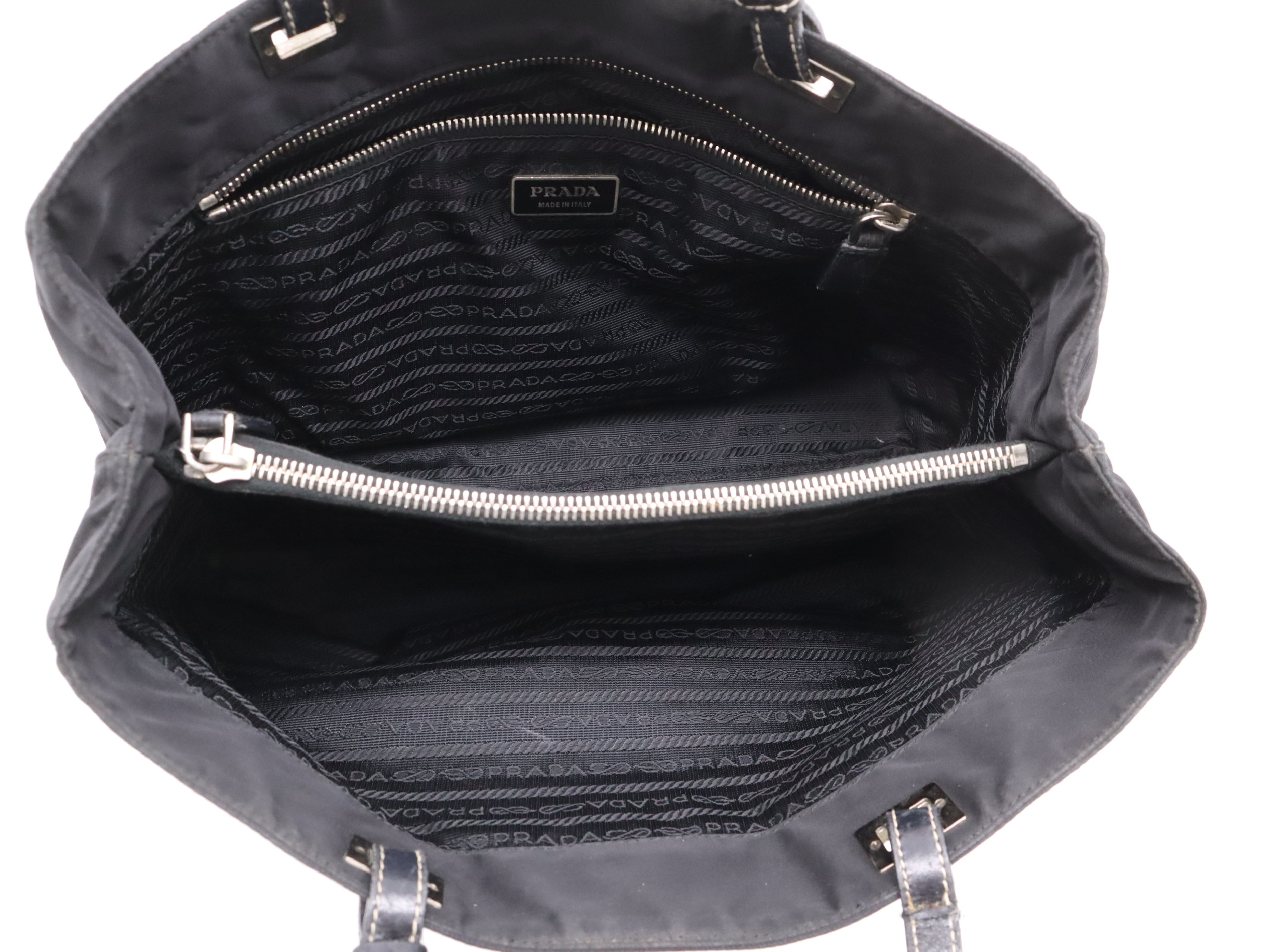 Prada Nylon Logo Tote Bag Black 3308
