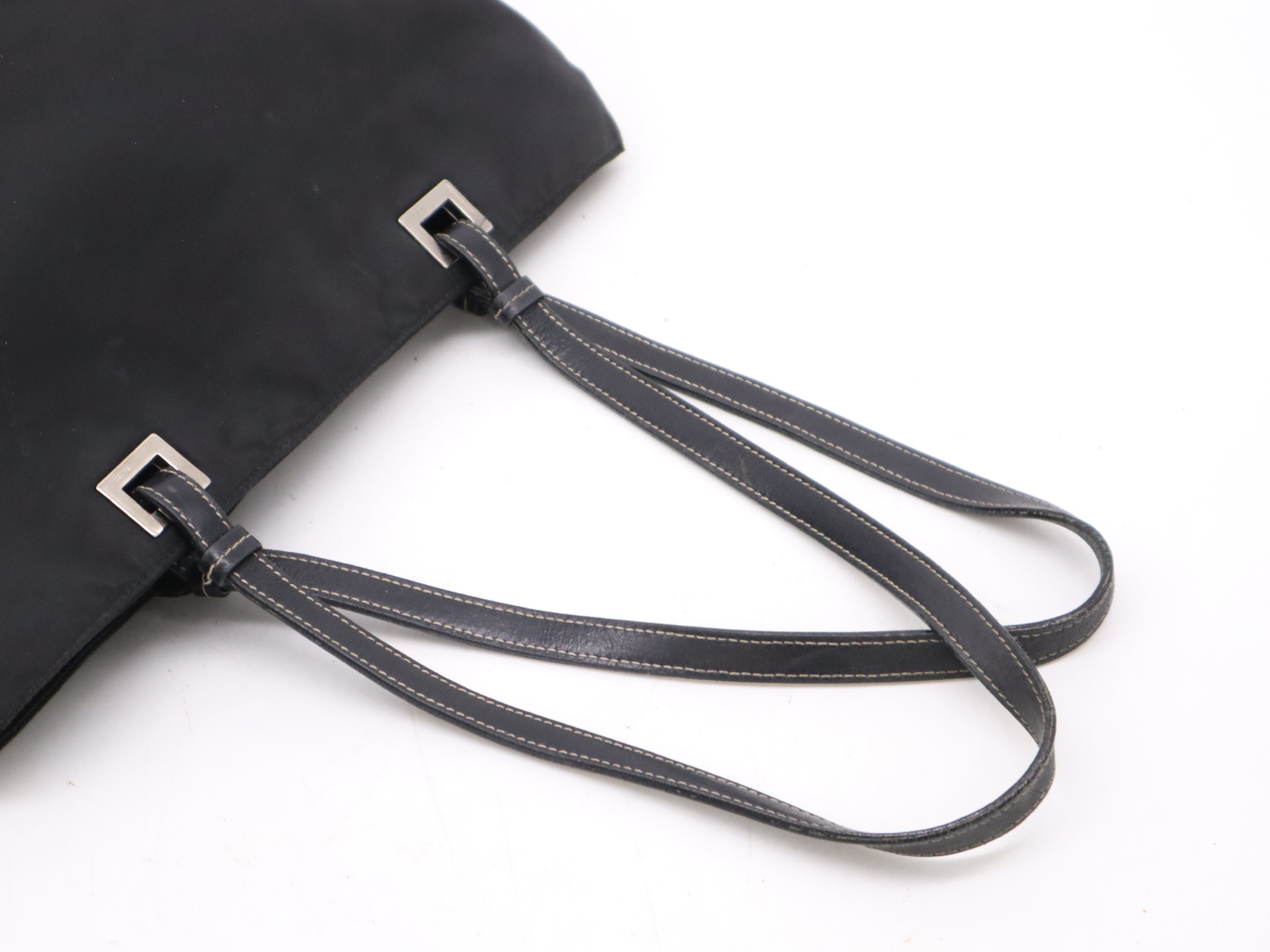 Prada Nylon Logo Tote Bag Black 3308