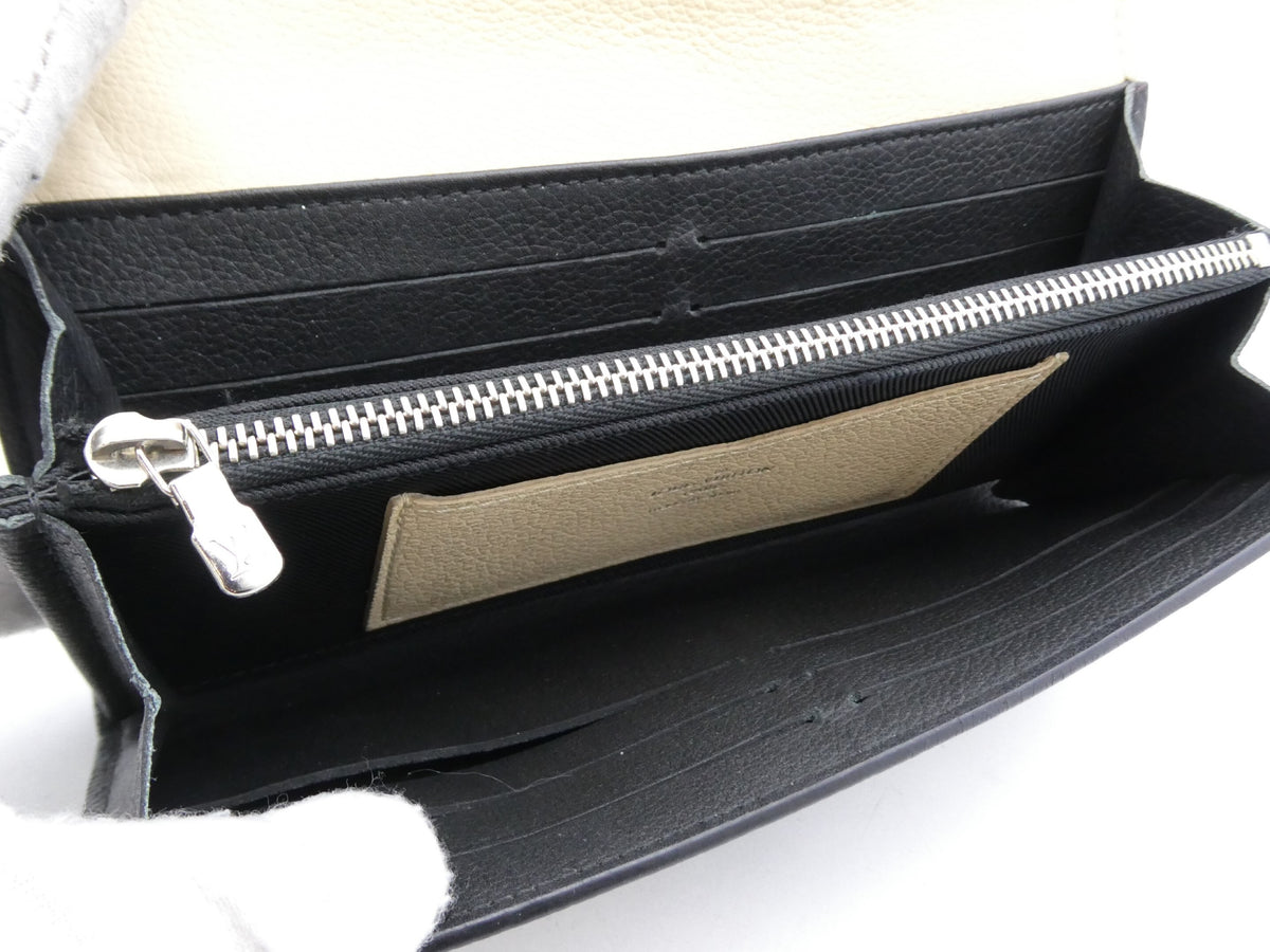 Louis Vuitton Lockme Wallet Black Beige Bicolor Leather 3299
