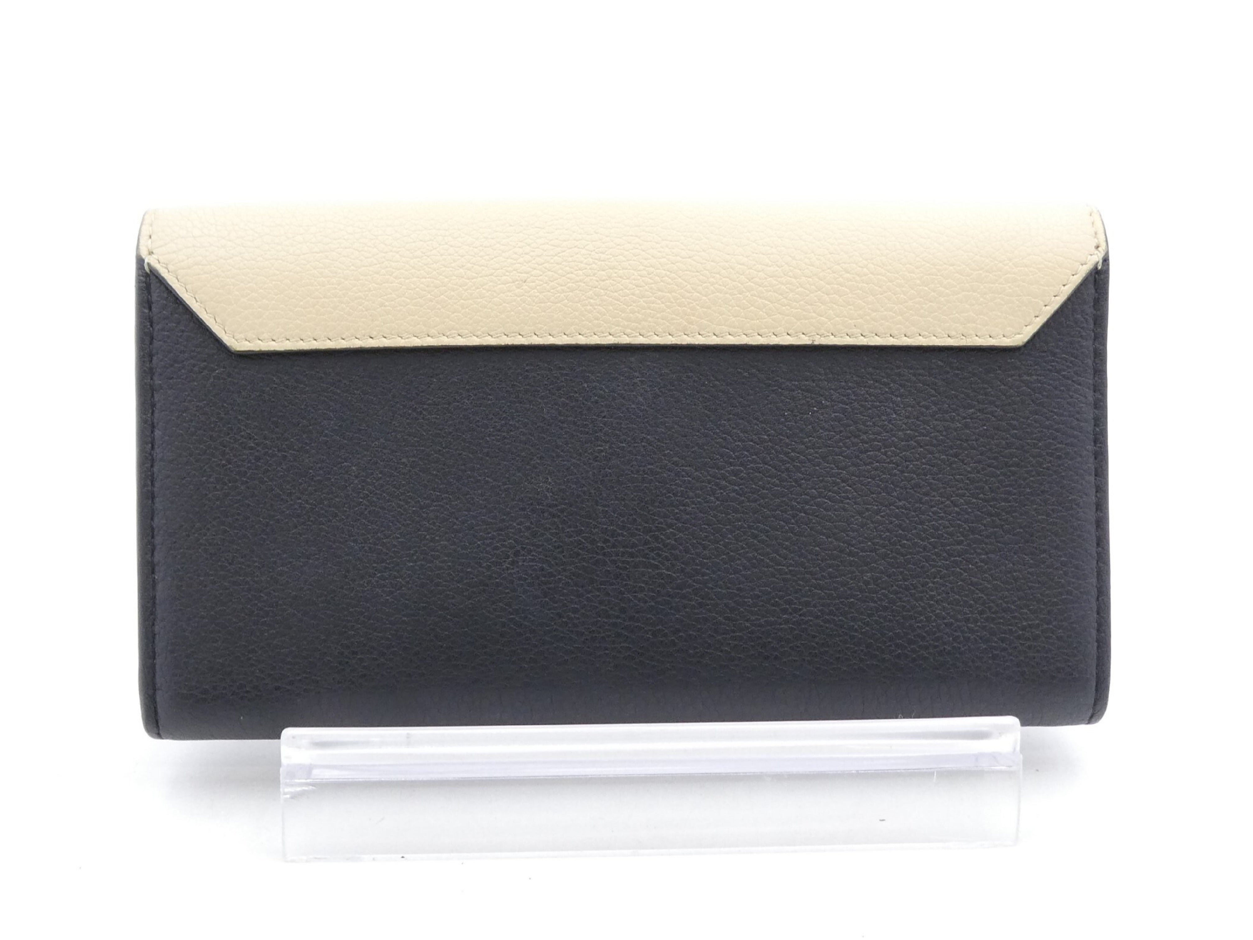 Louis Vuitton Lockme Wallet Black Beige Bicolor Leather 3299