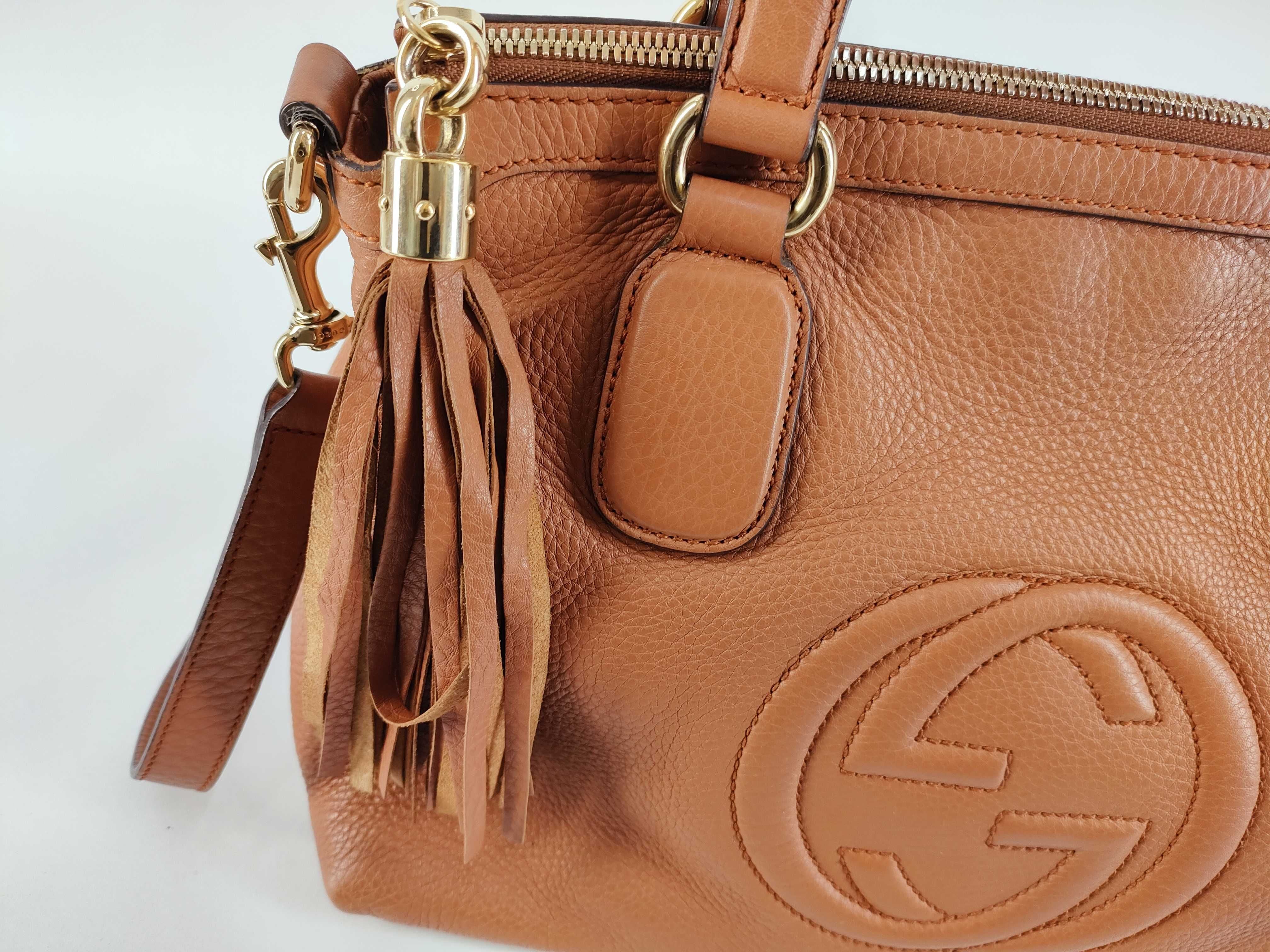 Gucci Soho Tassel 2-Way Bag Cognac Leather 3427