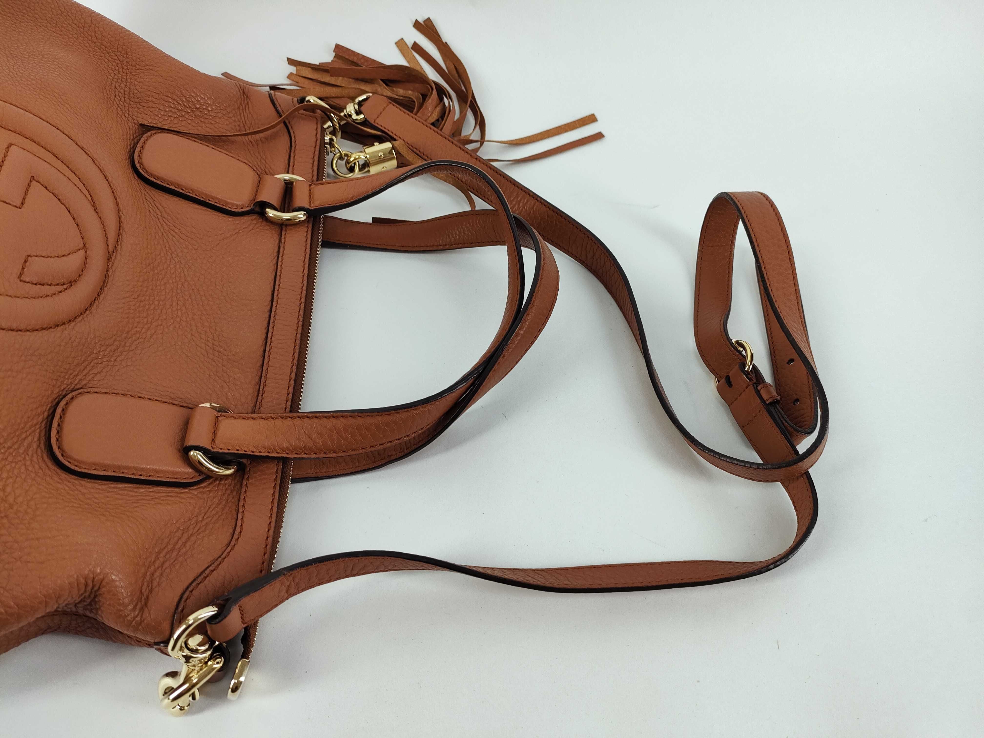 Gucci Soho Tassel 2-Way Bag Cognac Leather 3427