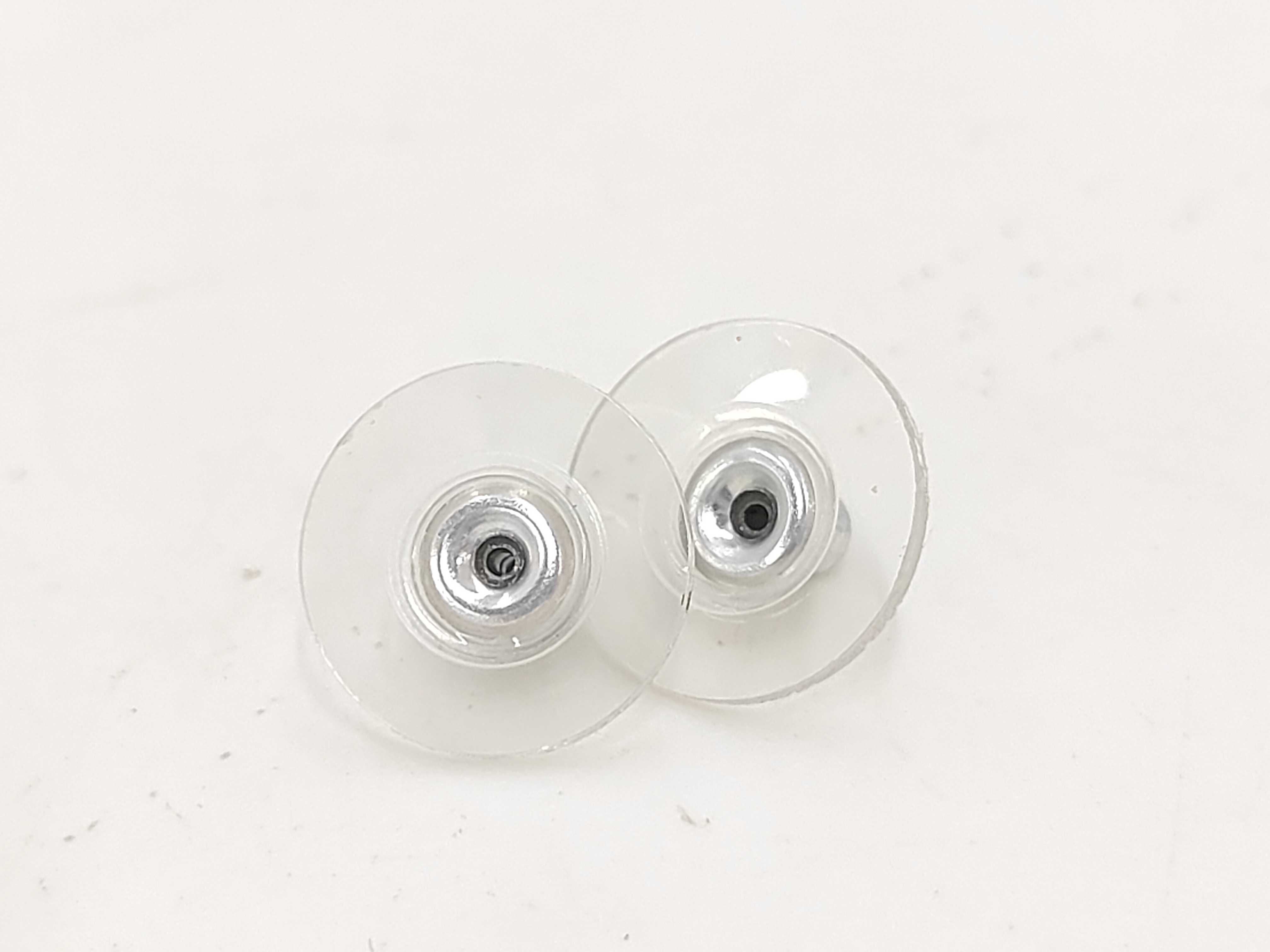 Chanel Rhinestone Post Stud Earrings Silver 06V  3392