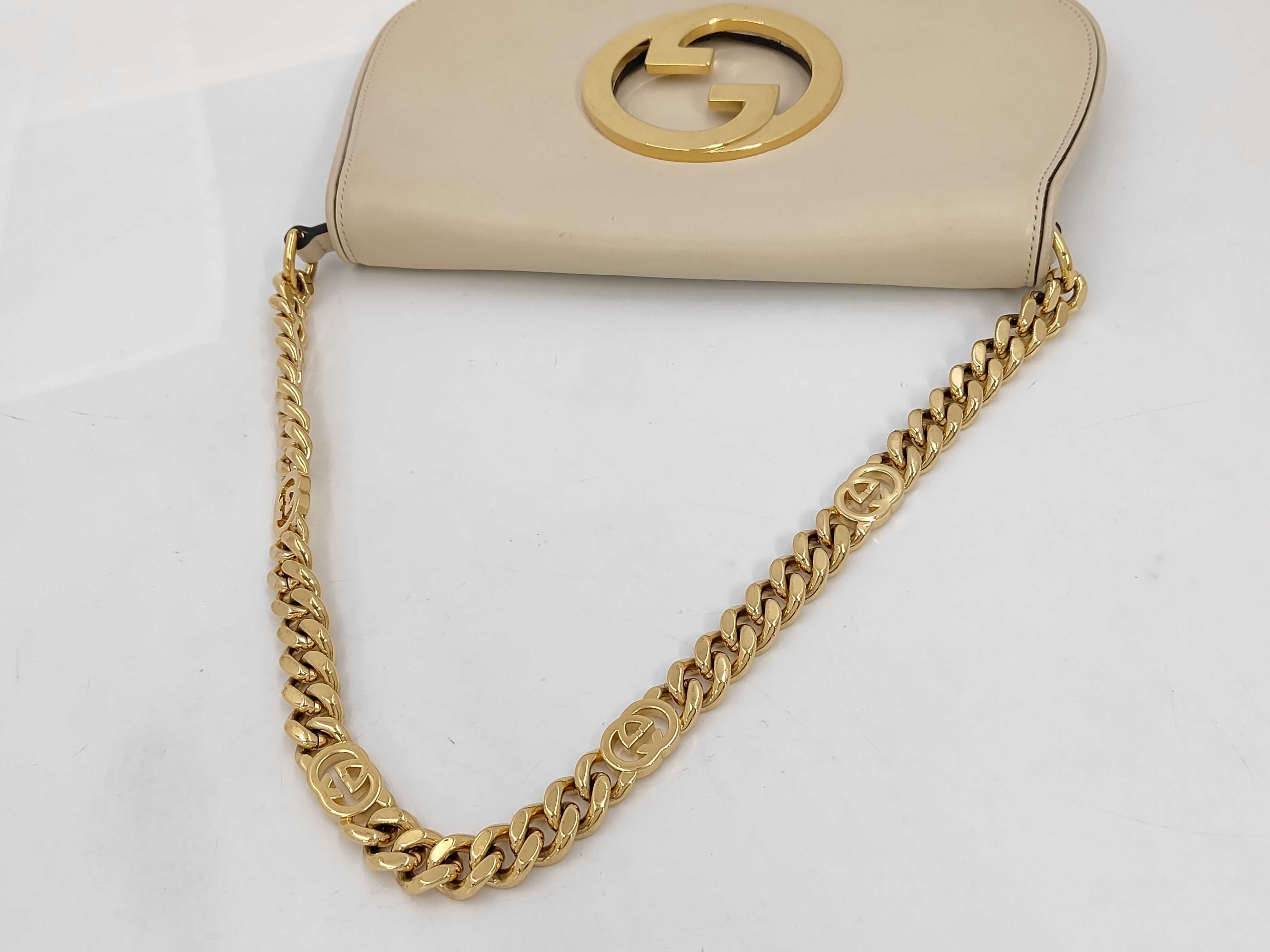 Gucci Blondie Shoulder Bag Beige Leather 3429
