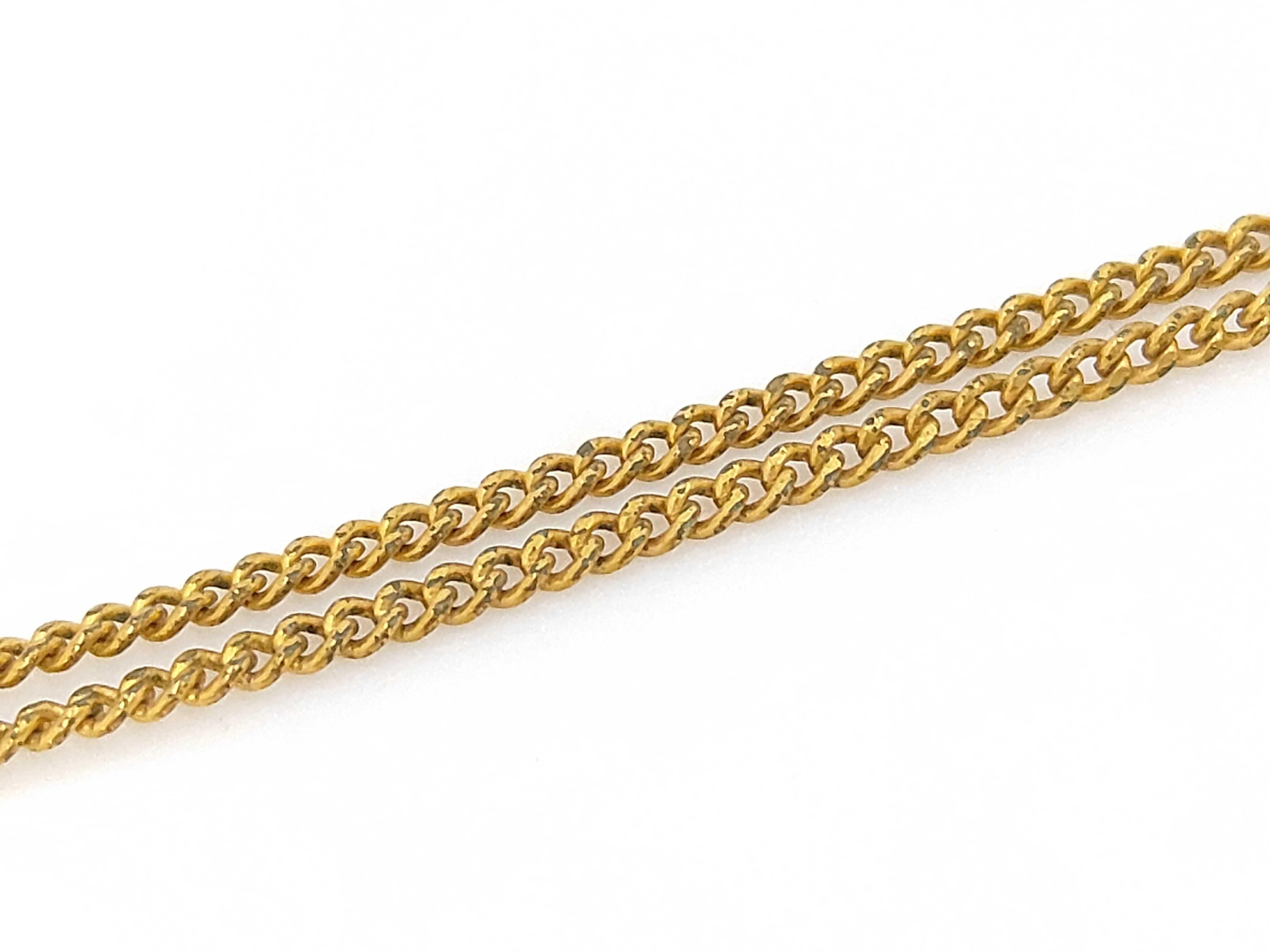 Chanel Logo Pearl Circle Necklace Gold 3414