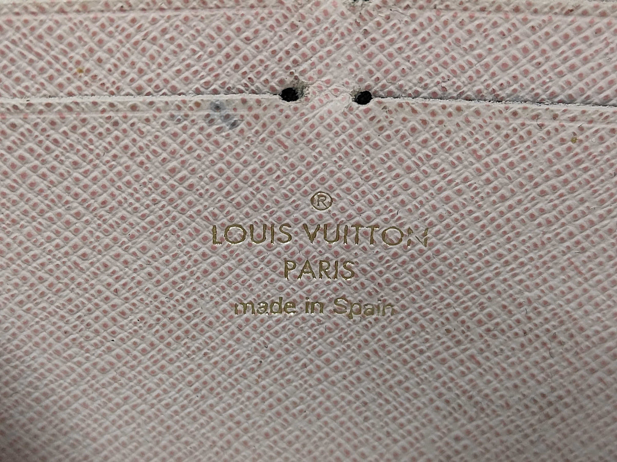Louis Vuitton Clemence Wallet Damier Azur Rose Ballerine 3425