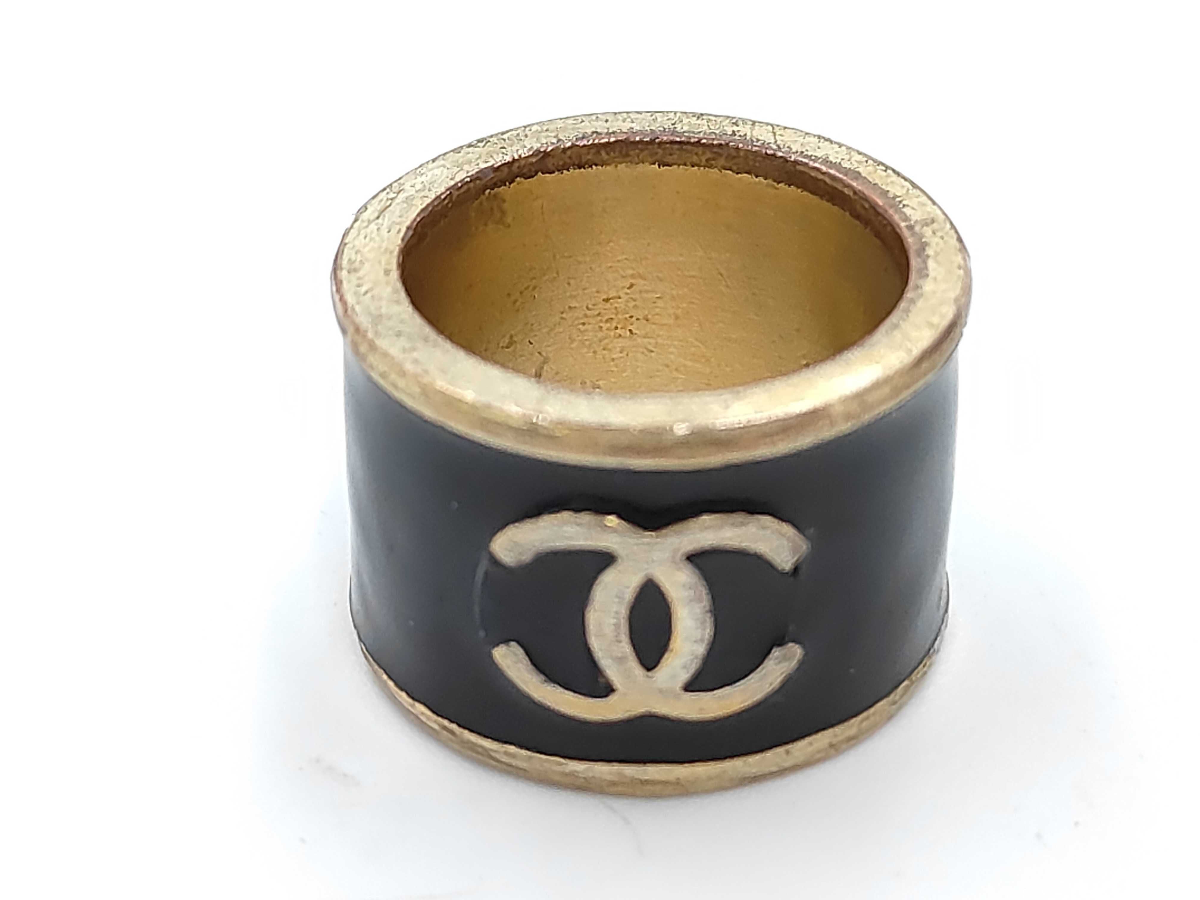 Chanel CC Ring Black Enamel Gold 02P 3415