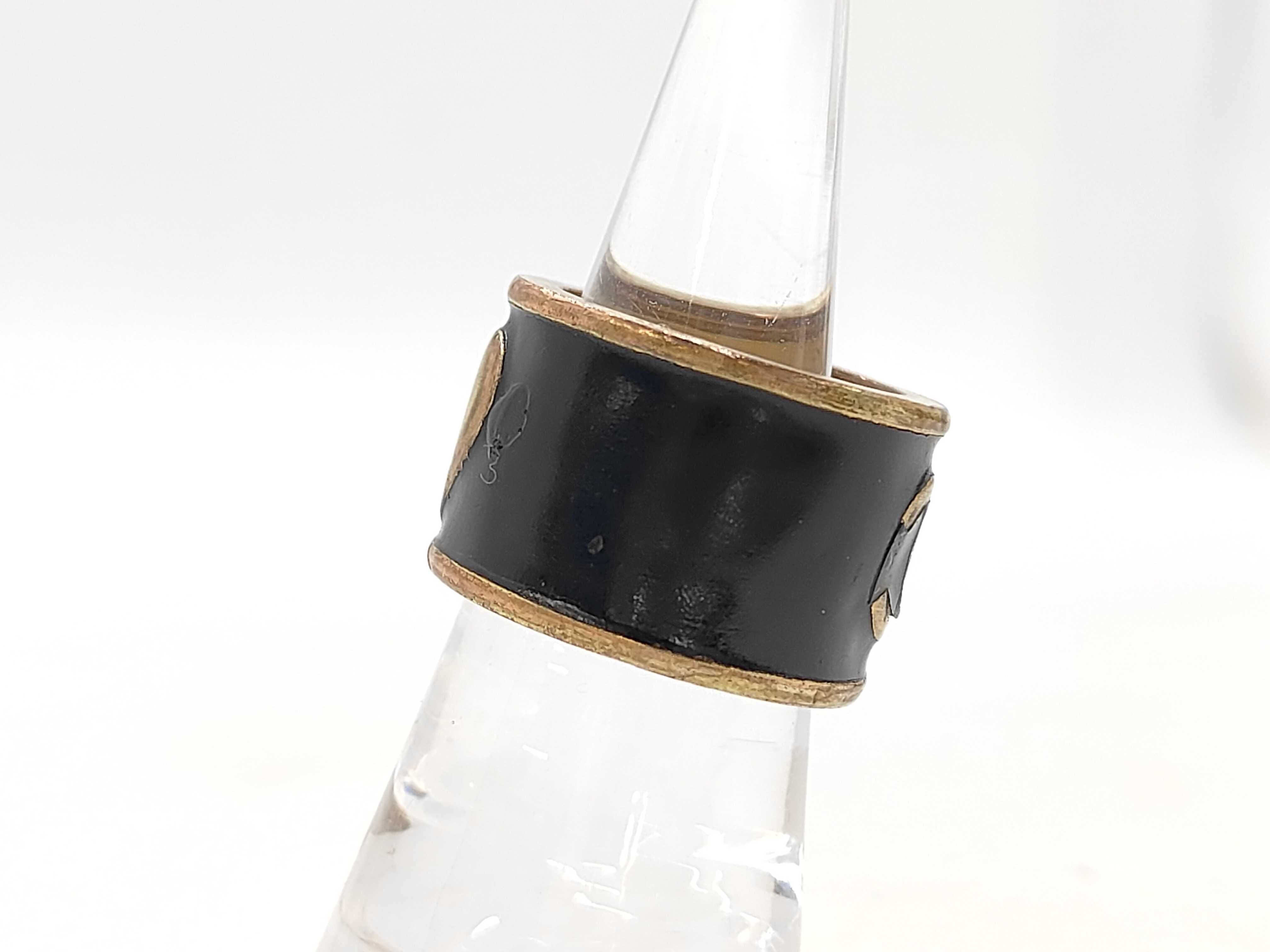 Chanel CC Ring Black Enamel Gold 02P 3415