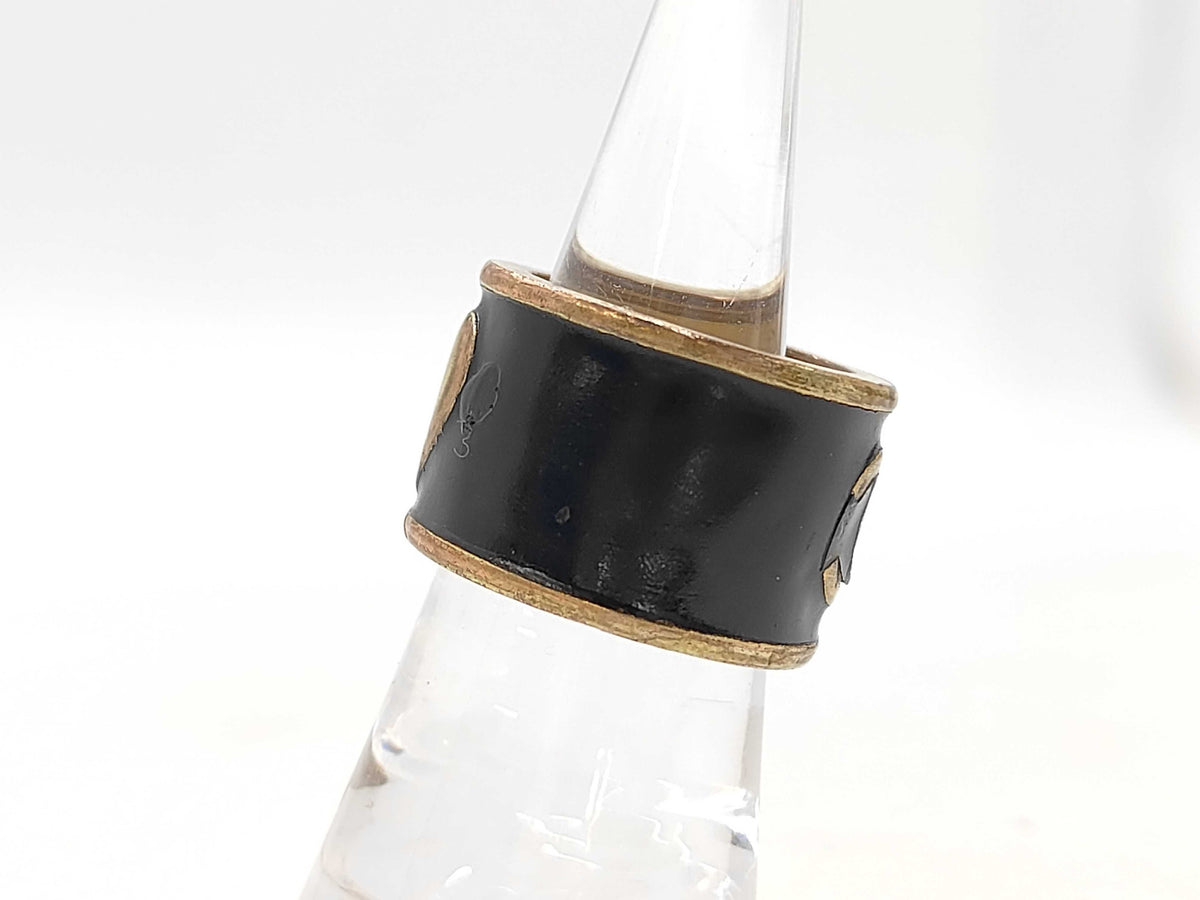 Chanel CC Ring Black Enamel Gold 02P 3415