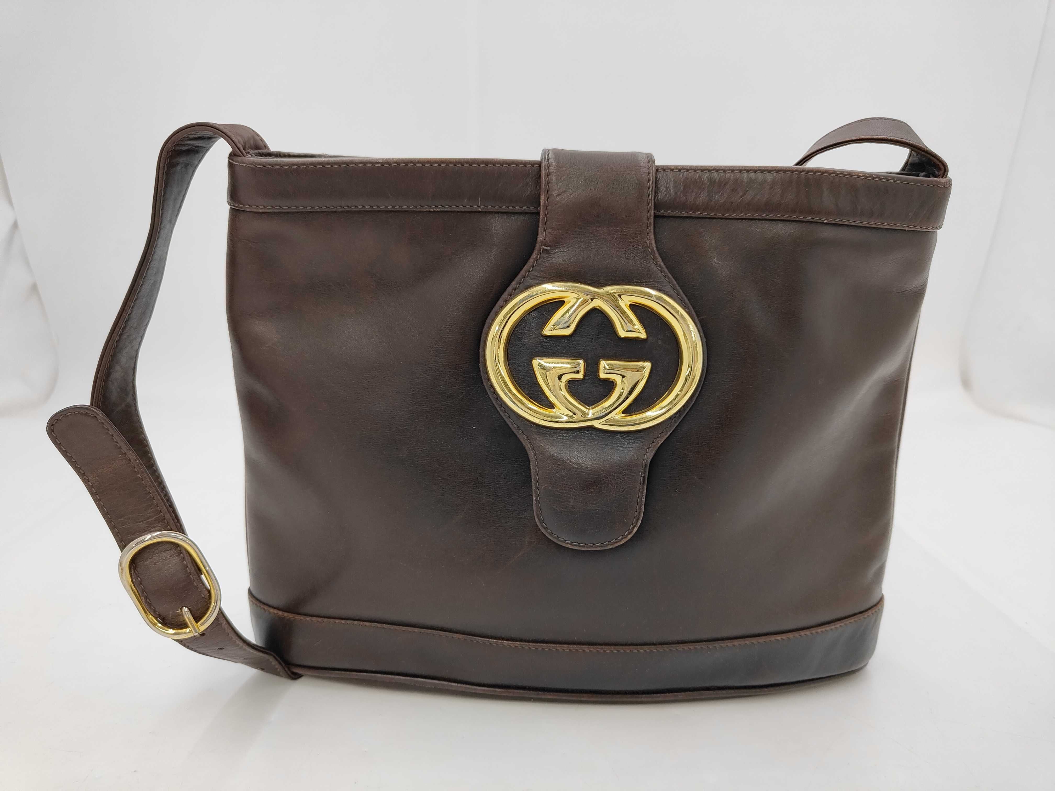Gucci GG Interlocking Hobo Bag Brown Leather 3433