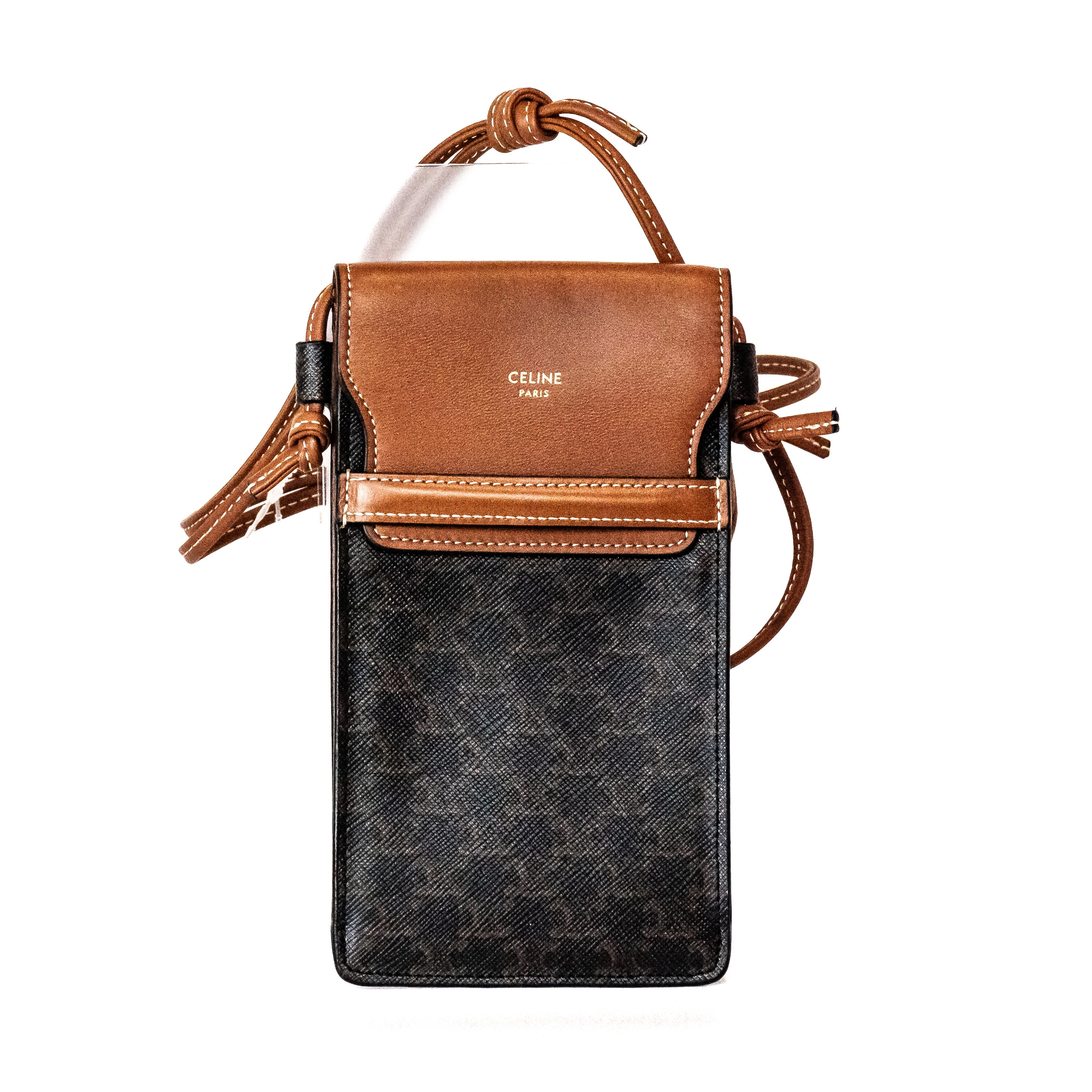 Celine Phone Pouch Brown Triomphe