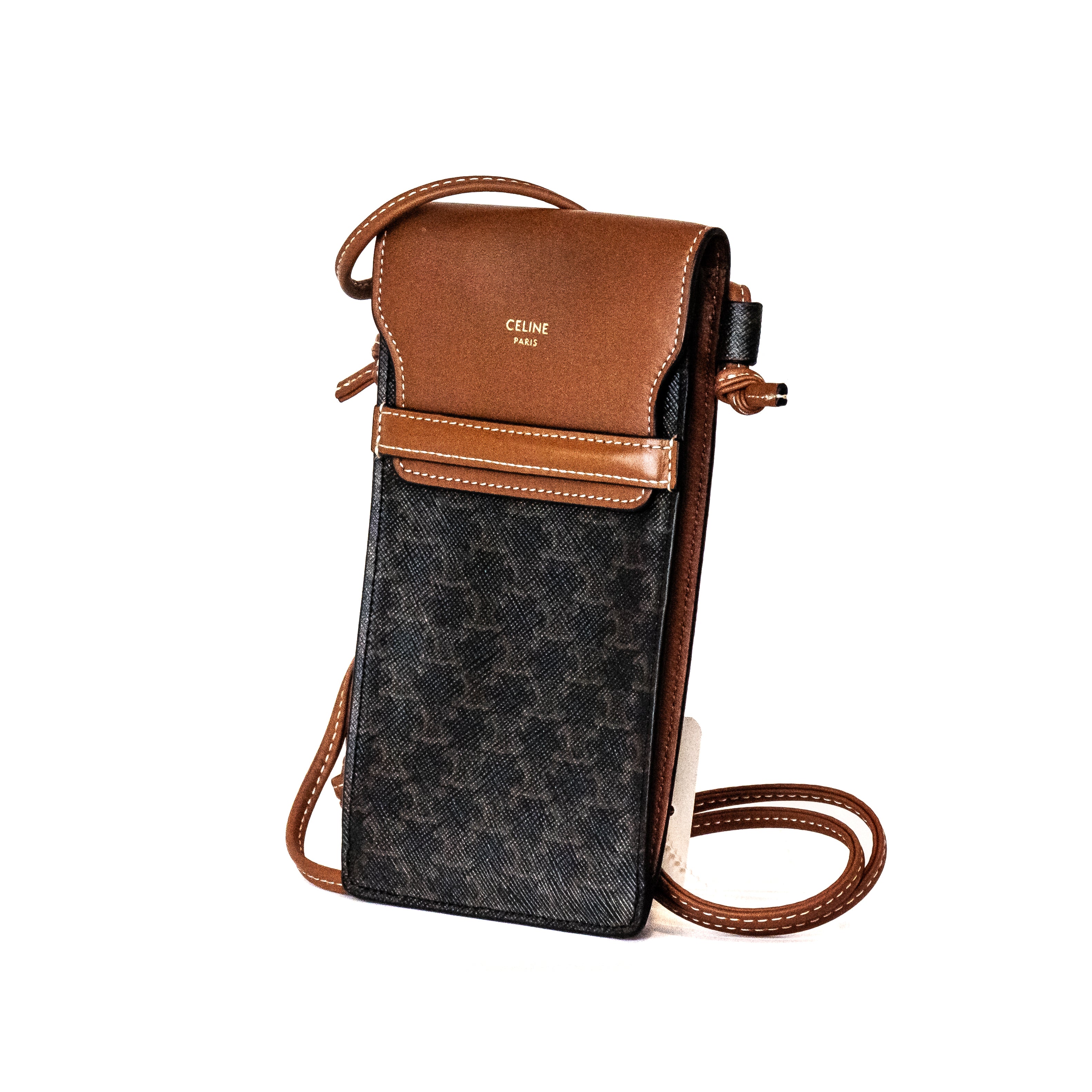 Celine Phone Pouch Brown Triomphe