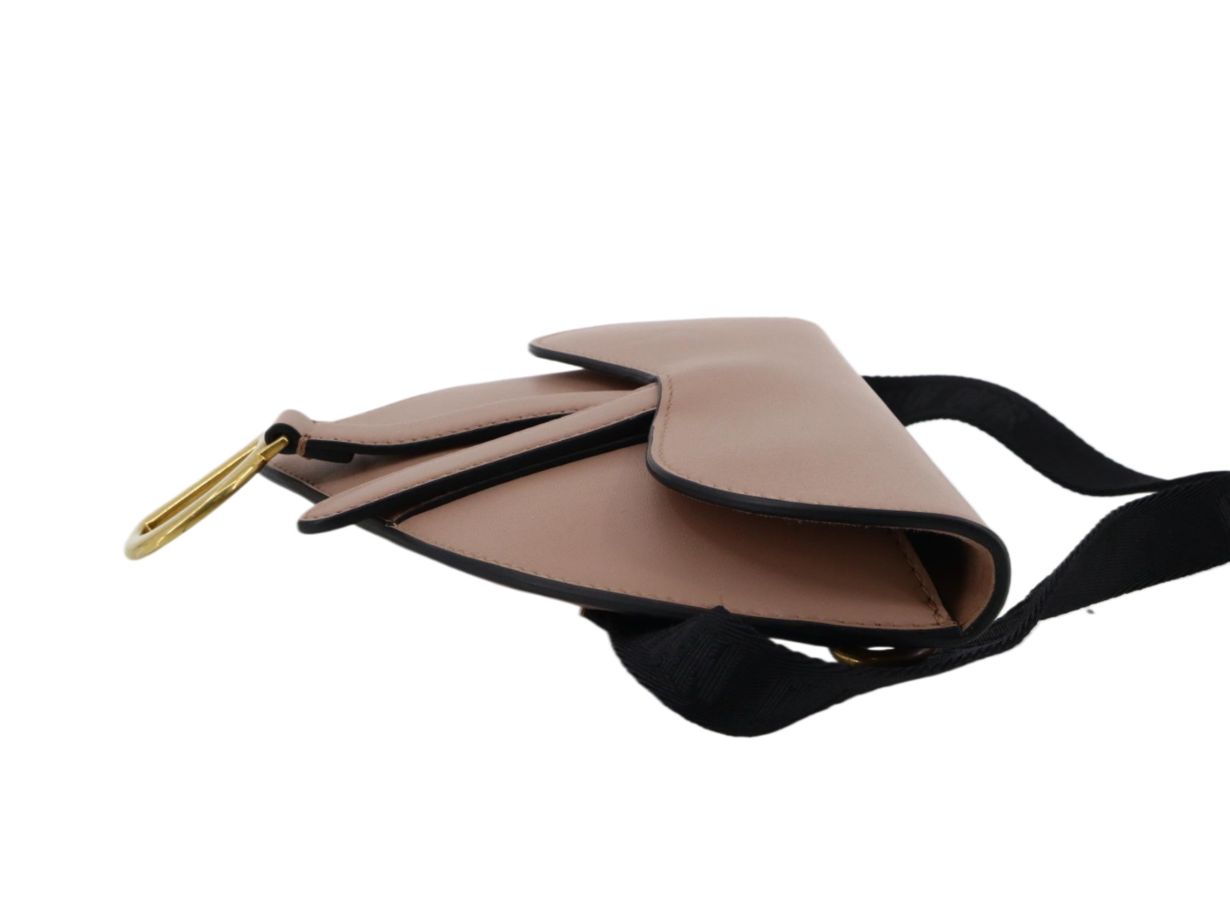 Christian Dior Saddle Bag Pouch Crossbody Taupe 2519