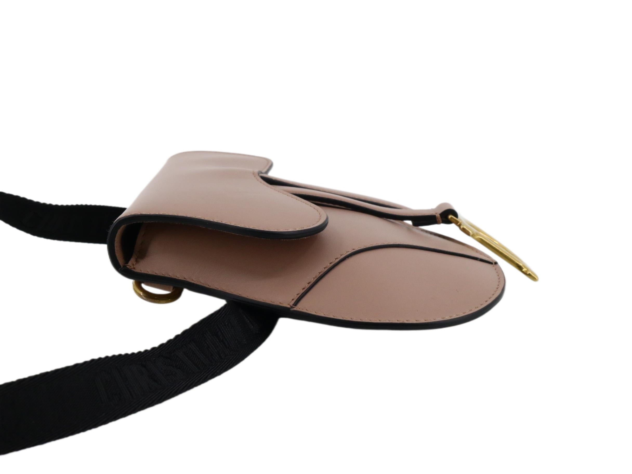 Christian Dior Saddle Bag Pouch Crossbody Taupe 2519