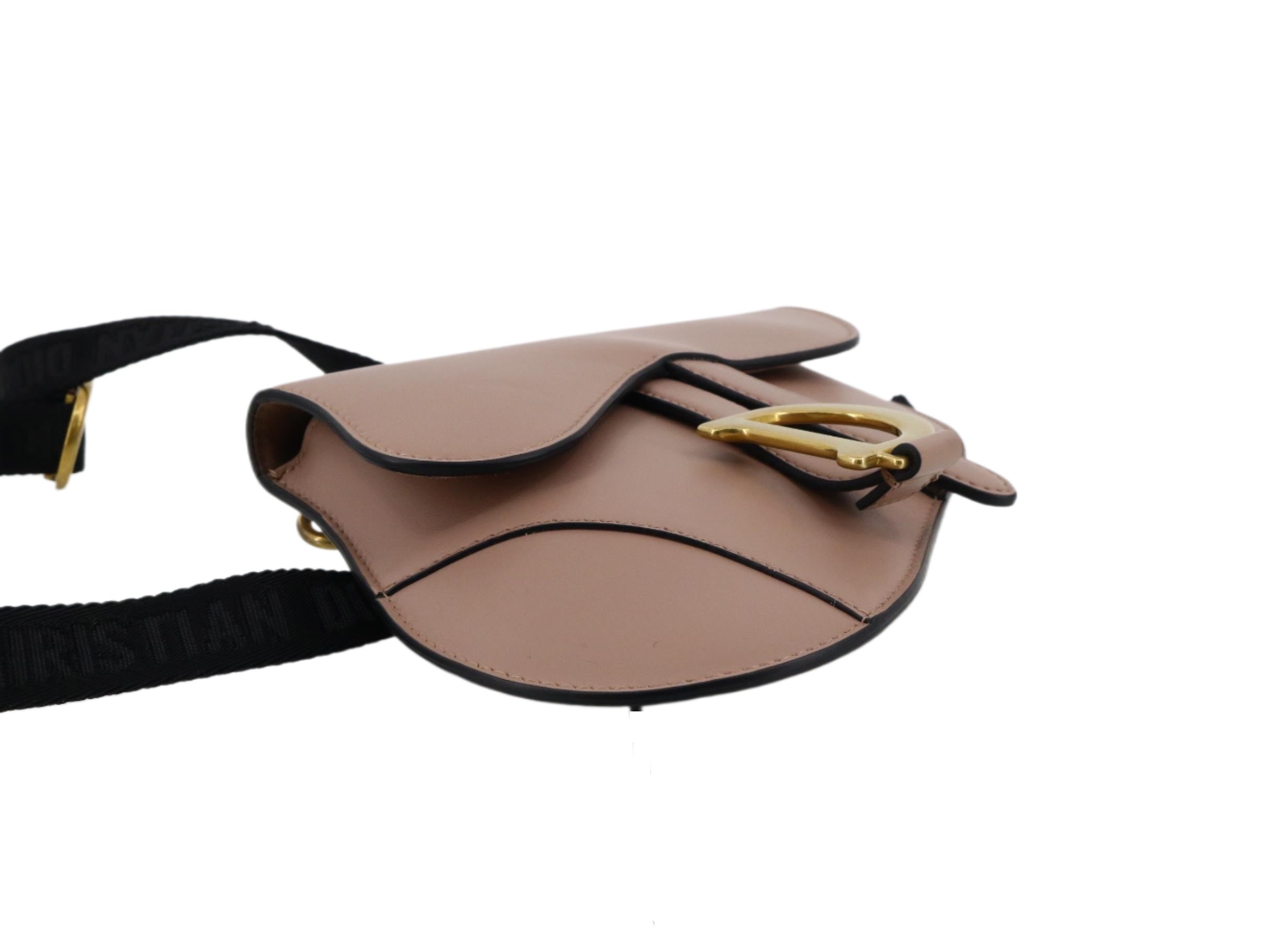 Christian Dior Saddle Bag Pouch Crossbody Taupe 2519