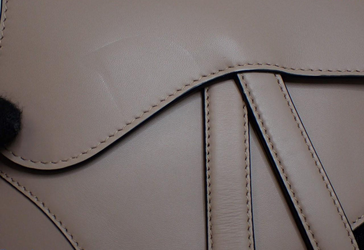 Christian Dior Saddle Bag Pouch Crossbody Taupe 2519