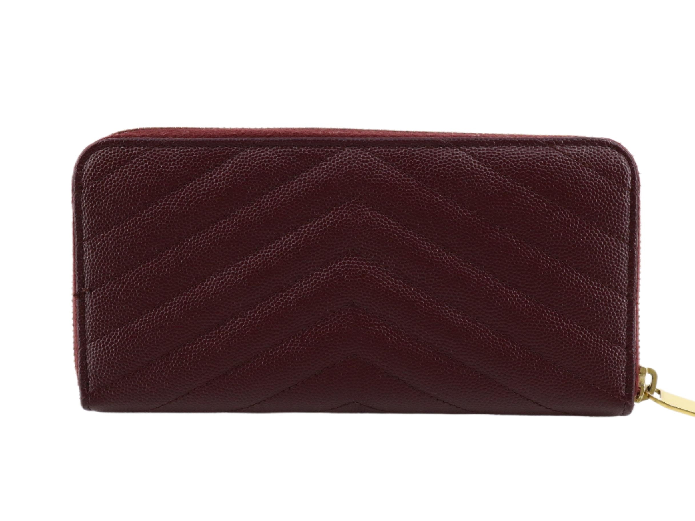 Saint Laurent Cassandra Zippy Wallet Burgundy 2544