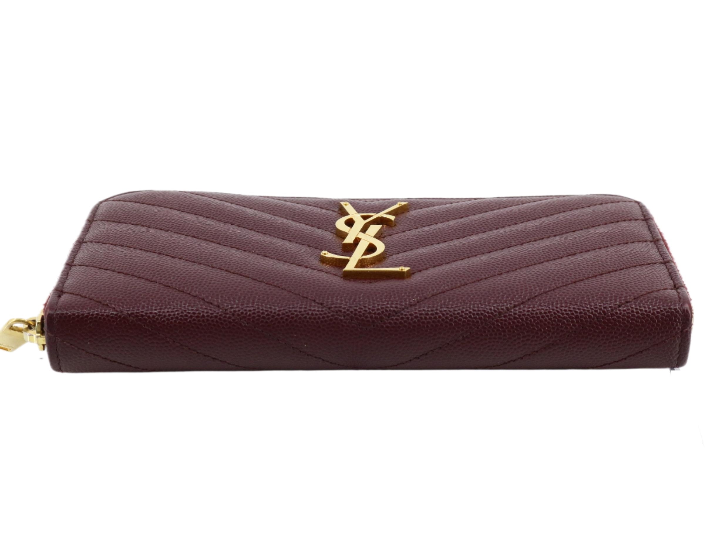 Saint Laurent Cassandra Zippy Wallet Burgundy 2544