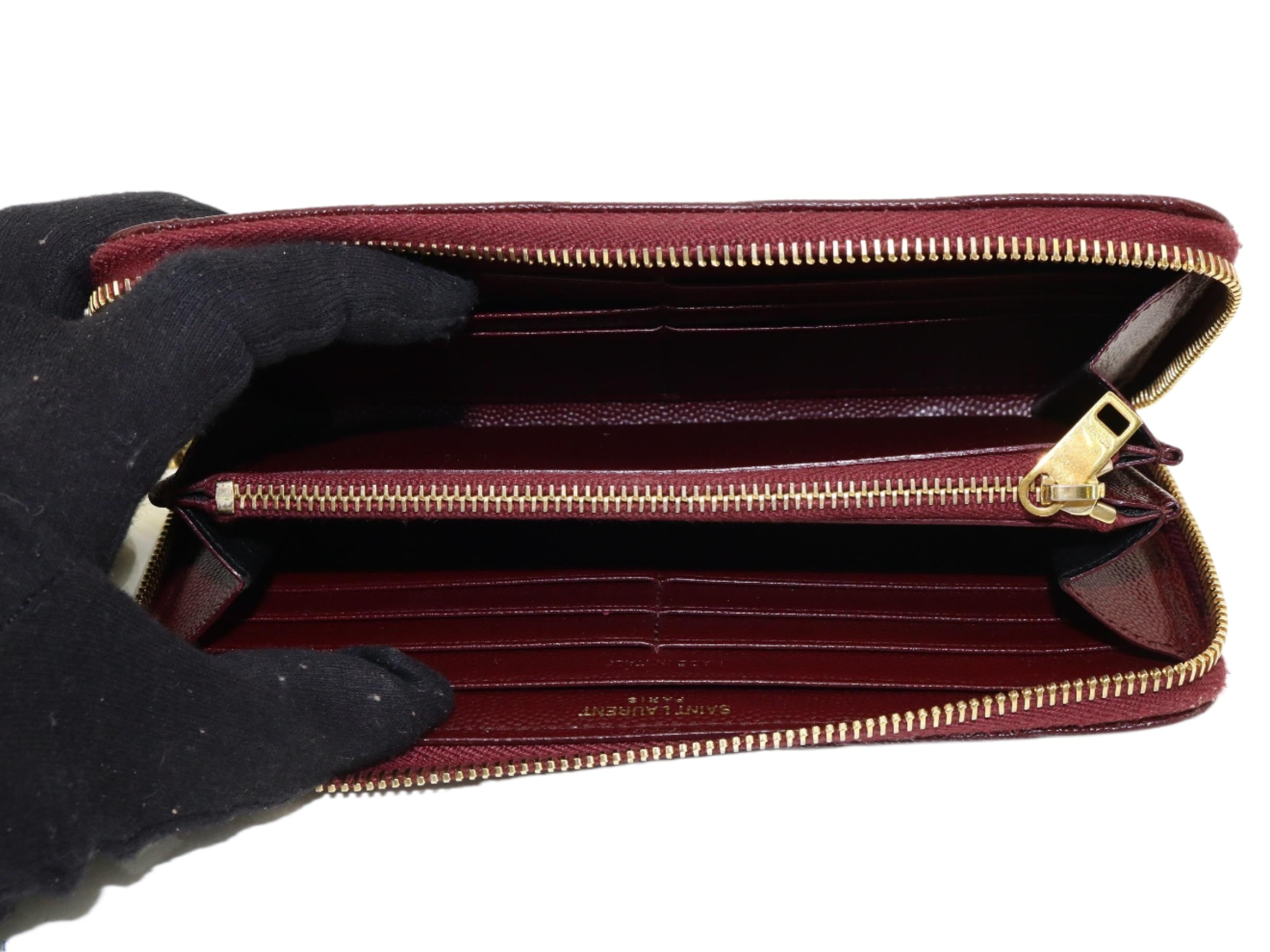 Saint Laurent Cassandra Zippy Wallet Burgundy 2544