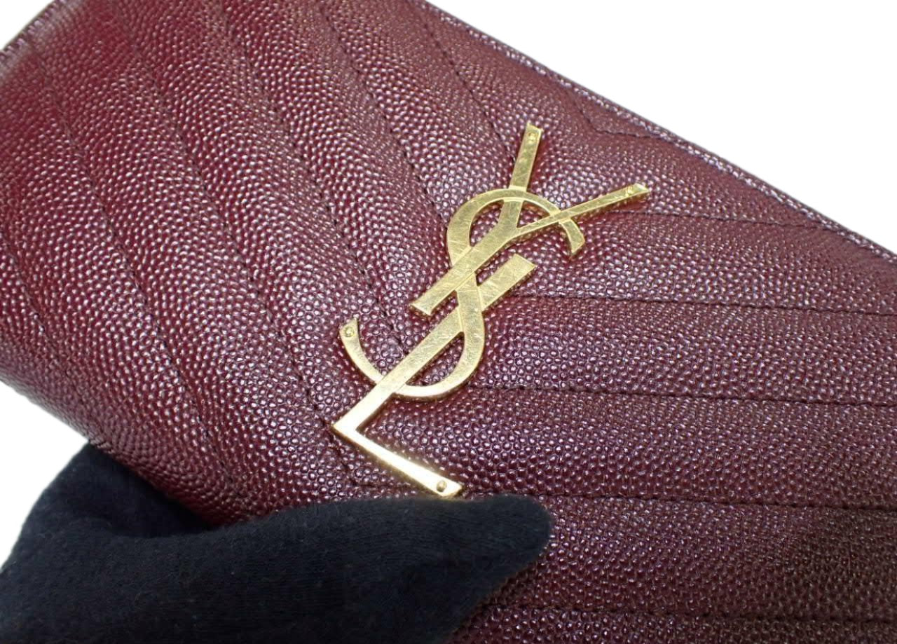 Saint Laurent Cassandra Zippy Wallet Burgundy 2544