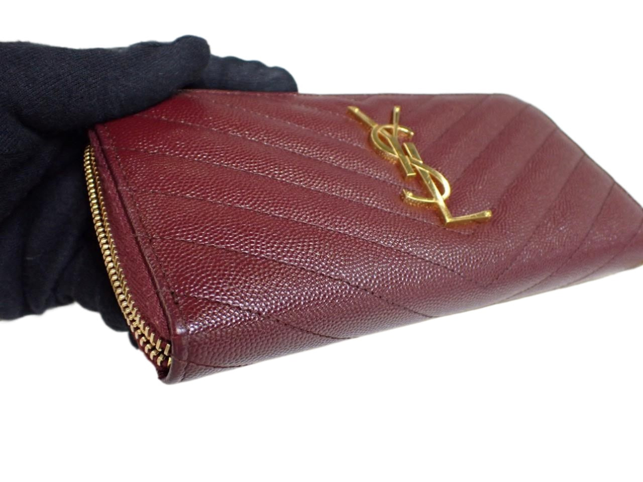 Saint Laurent Cassandra Zippy Wallet Burgundy 2544