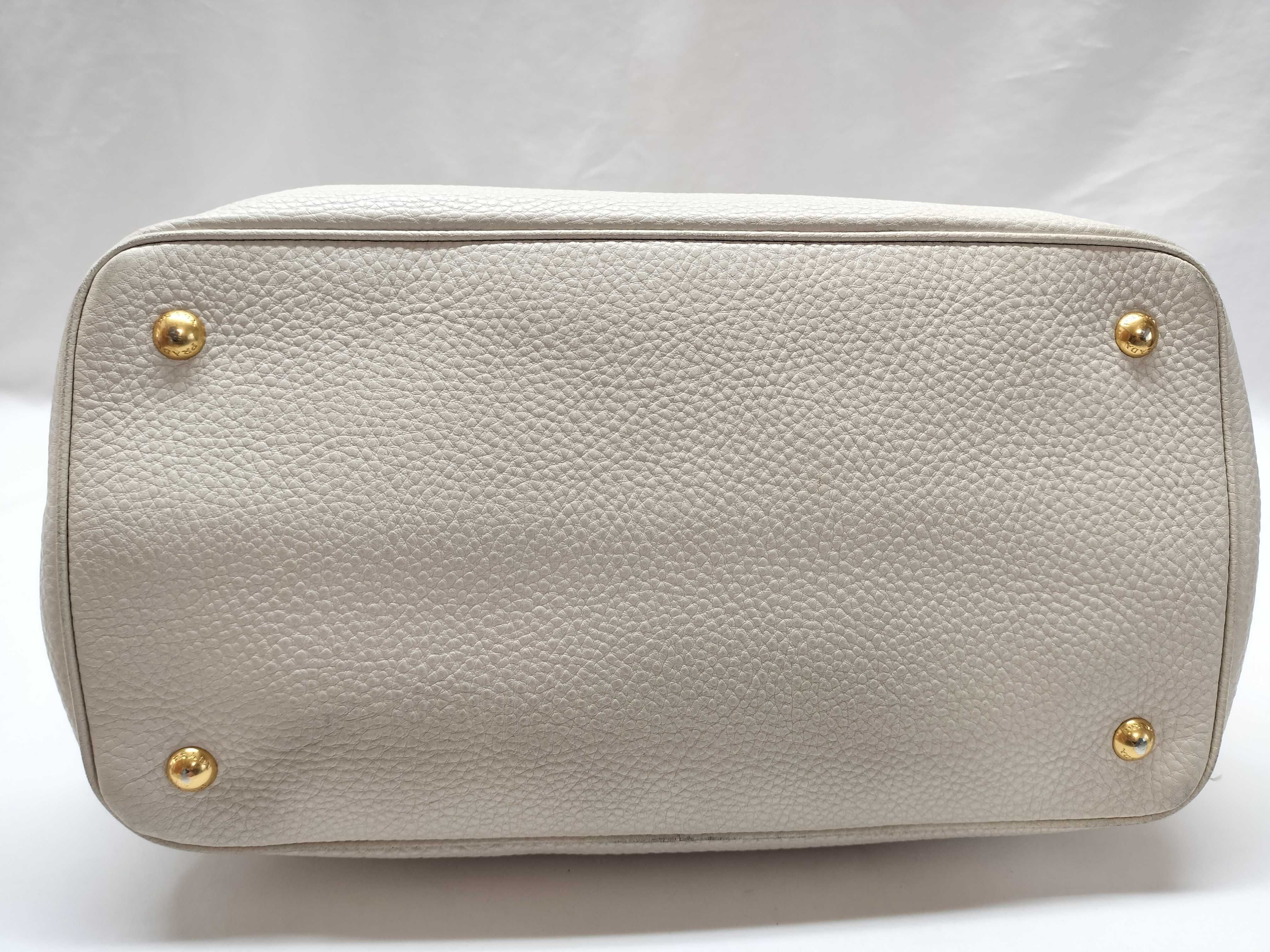 Prada 2-Way Shoulder Bag White Leather 3095